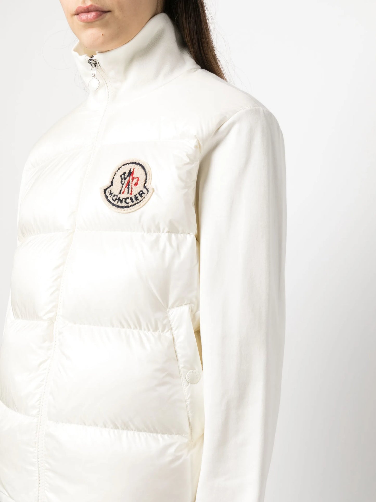 knitted-panel padded jacket