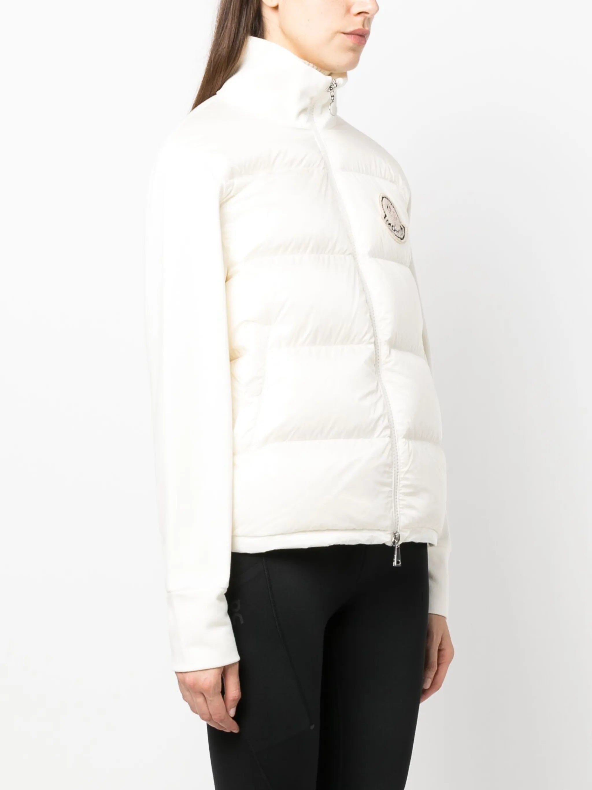 knitted-panel padded jacket
