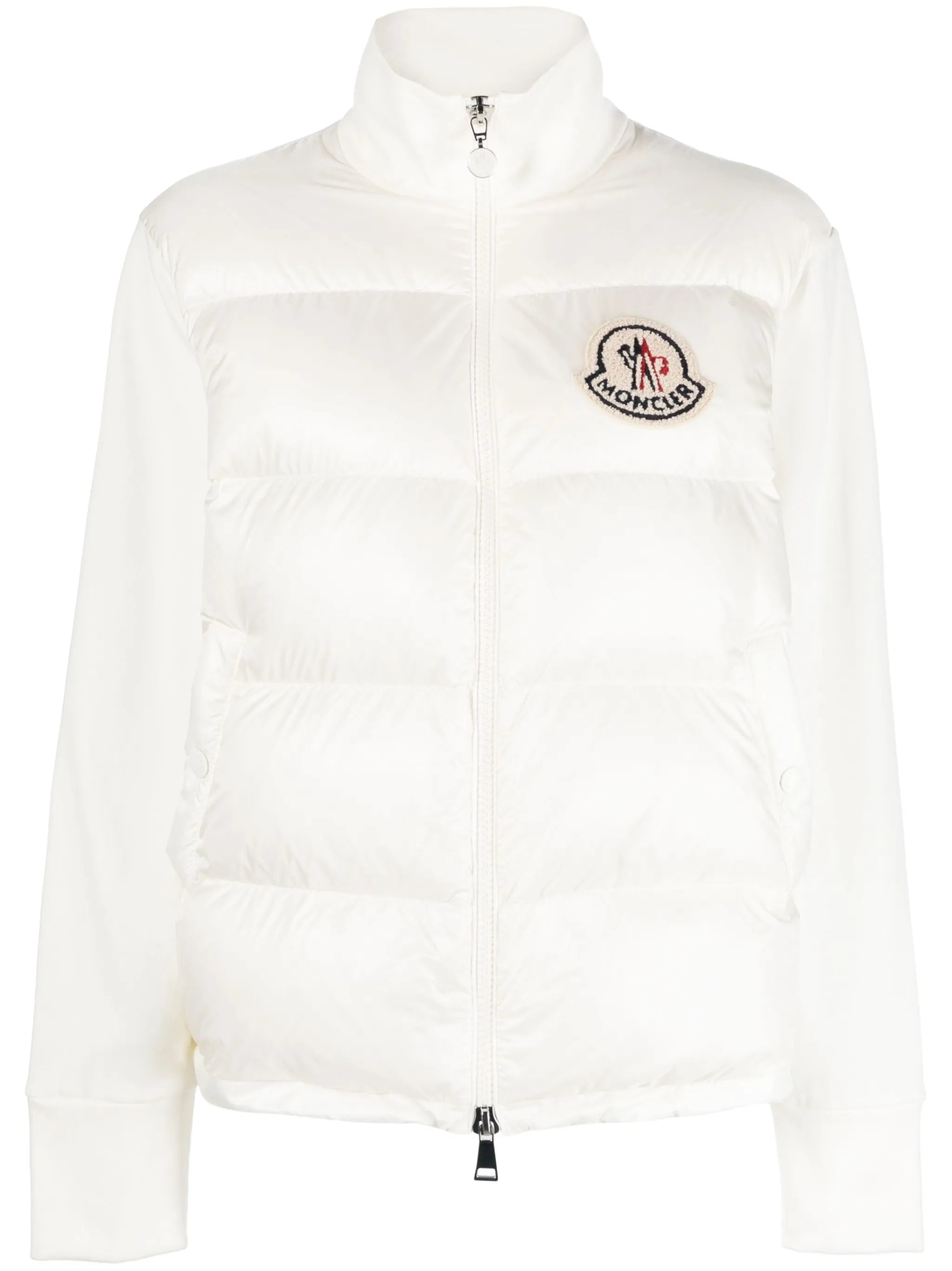 knitted-panel padded jacket