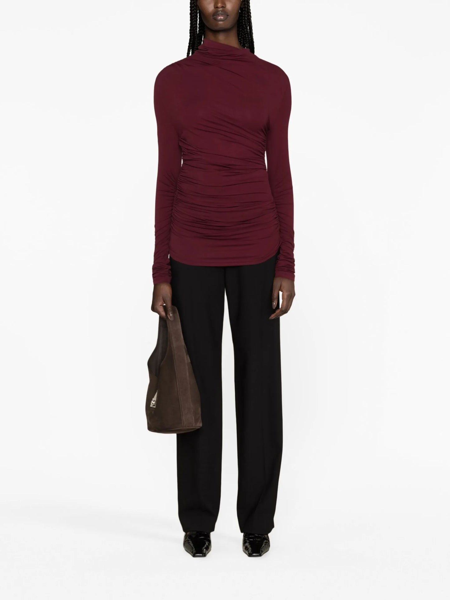 Leomie asymmetric ruched top