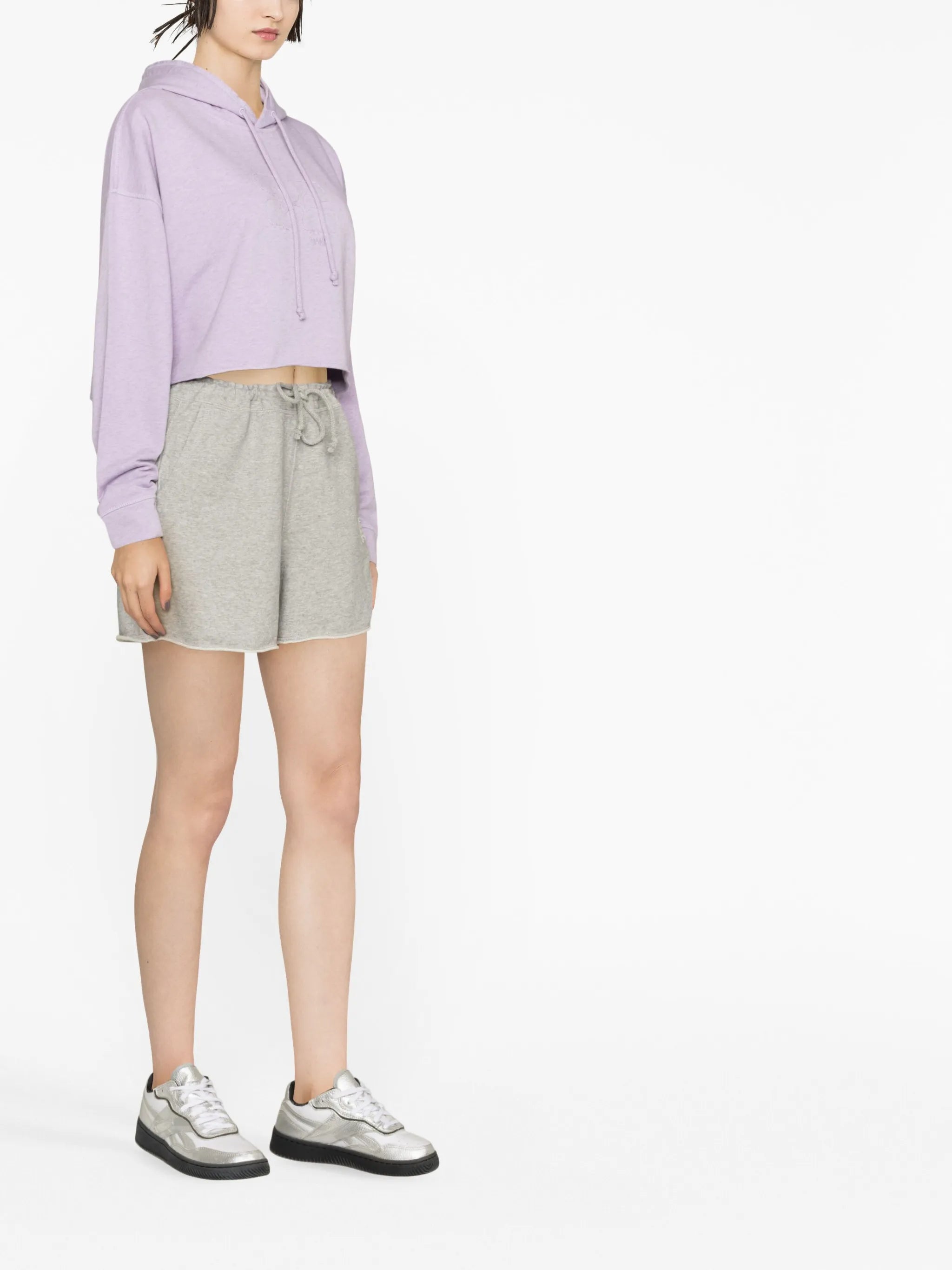 embroidered-logo drawstring shorts