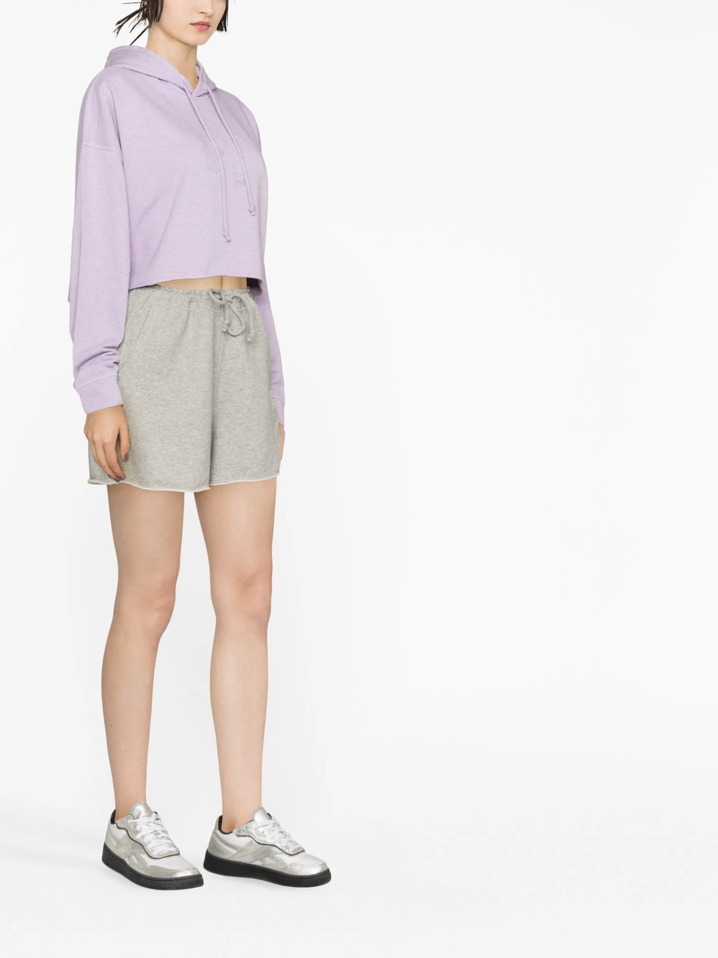embroidered-logo drawstring shorts