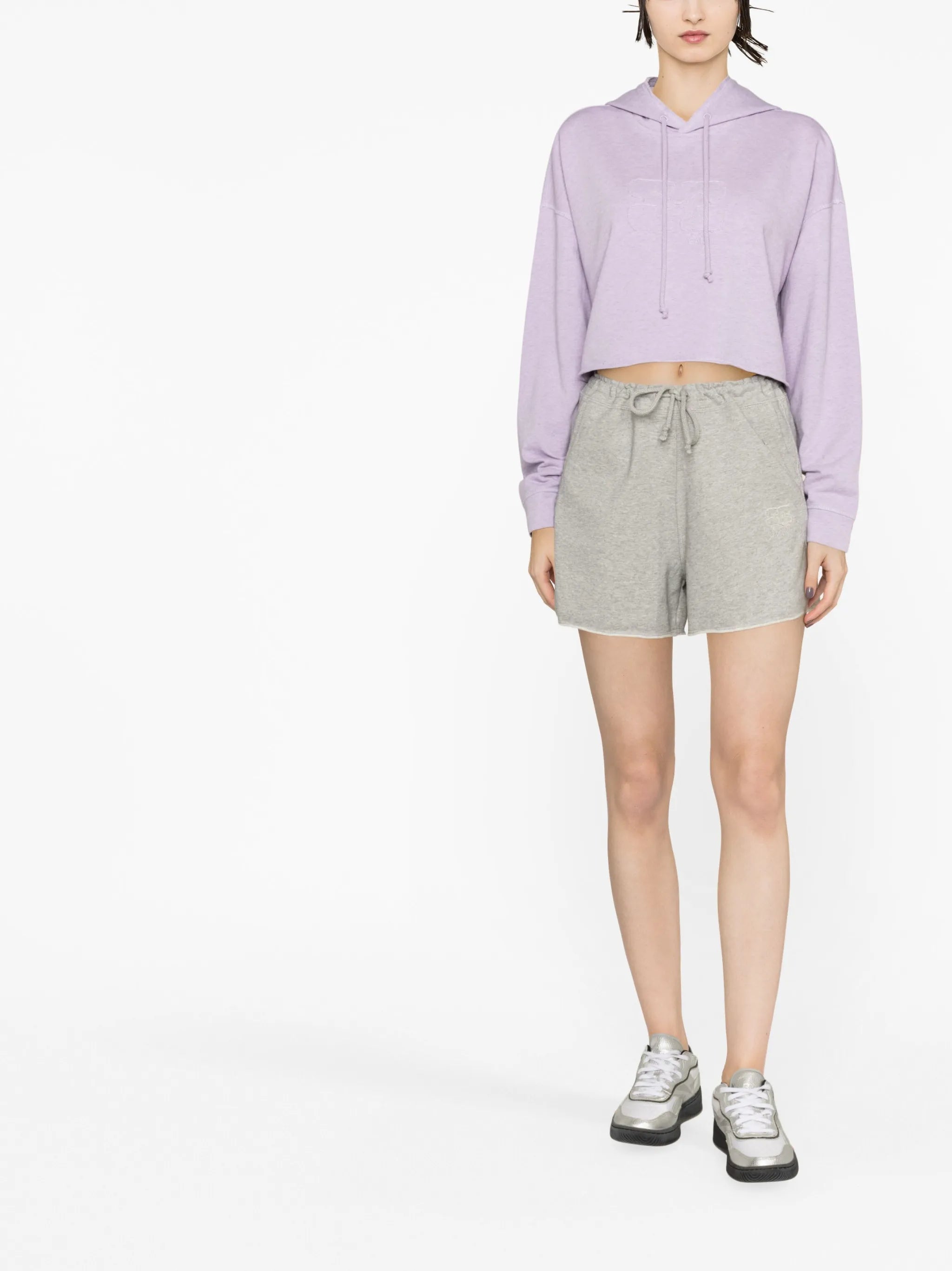 embroidered-logo drawstring shorts