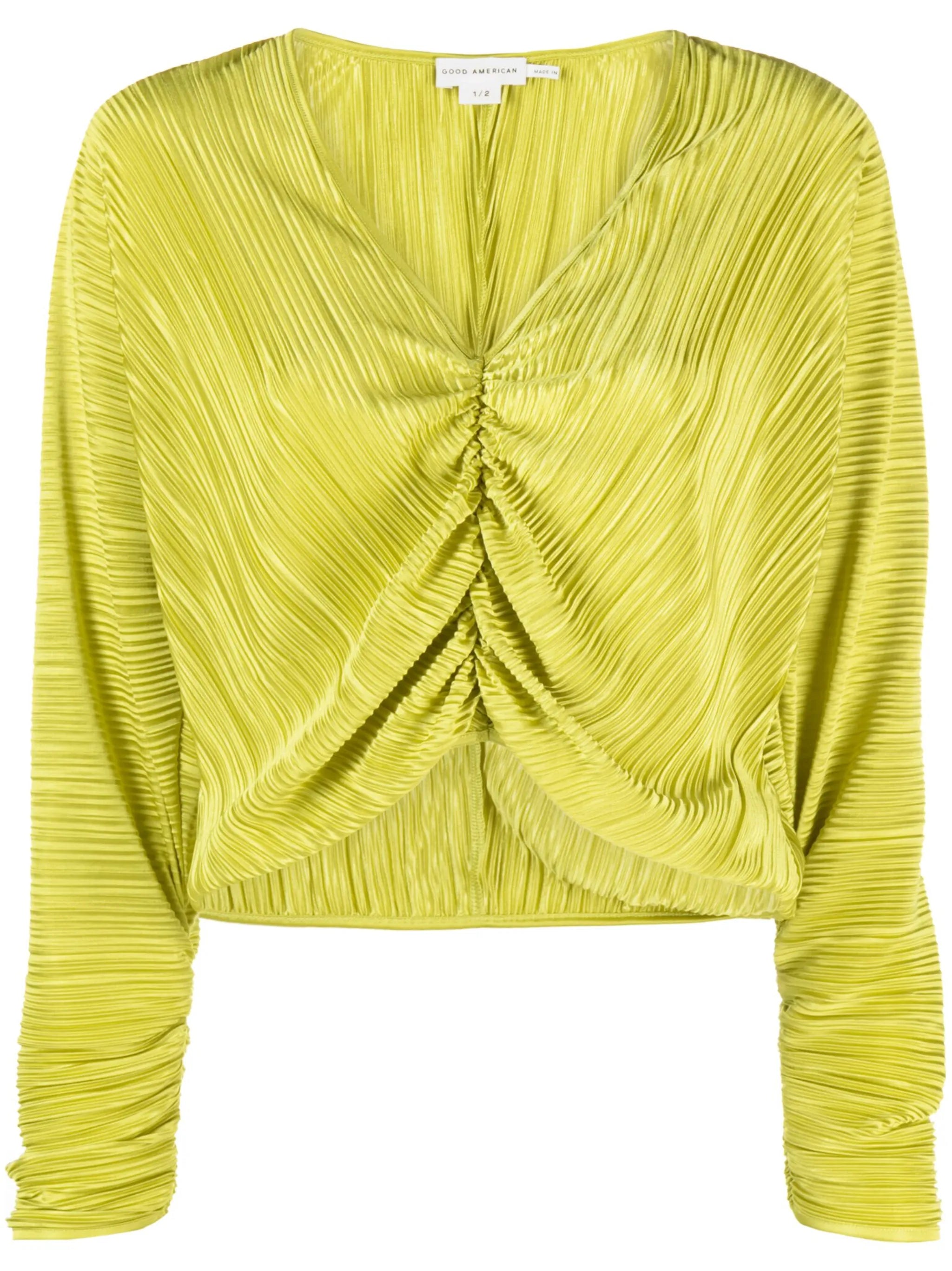 plissé-effect ruched blouse