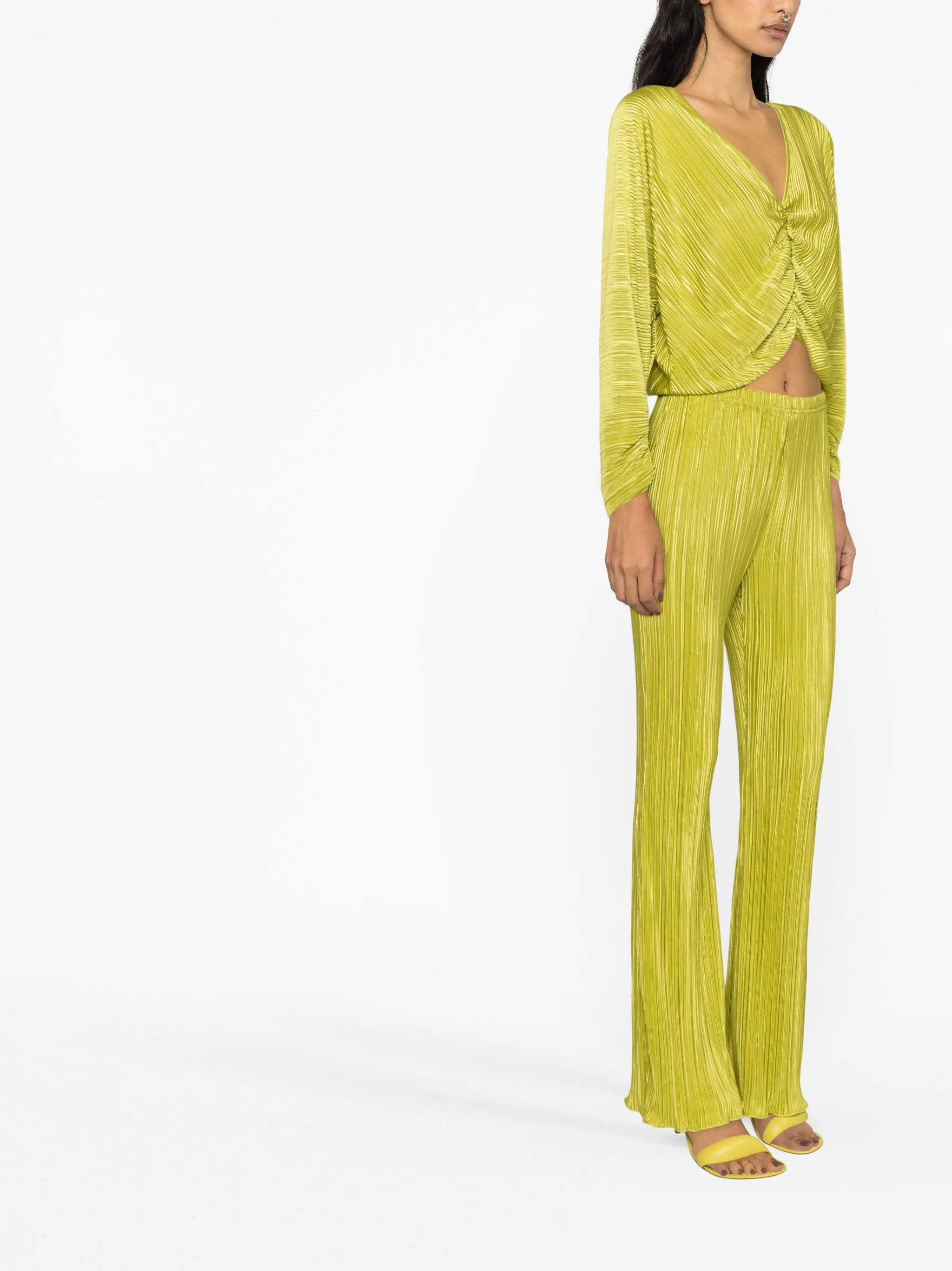 plissé-effect ruched blouse