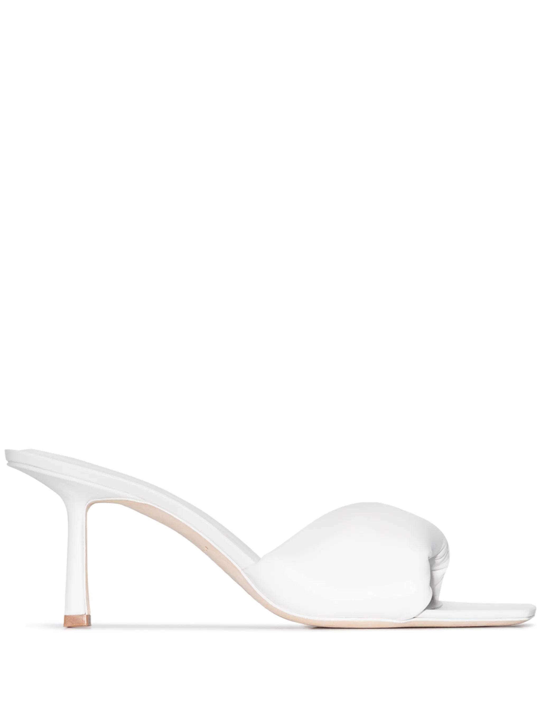 75mm padded twisted heeled sandals