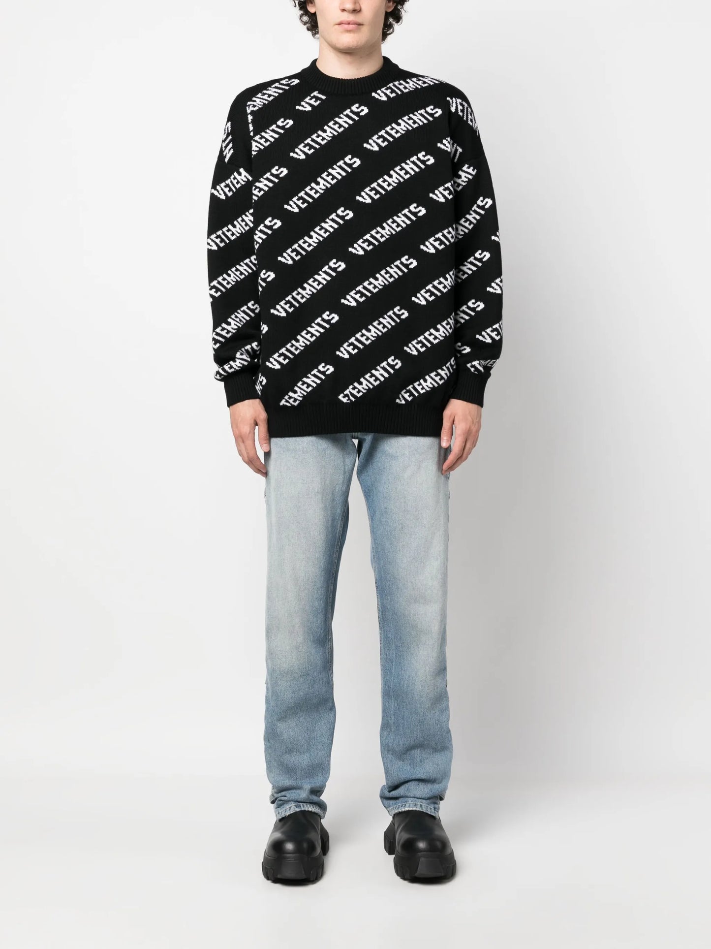 intarsia-knit merino jumper
