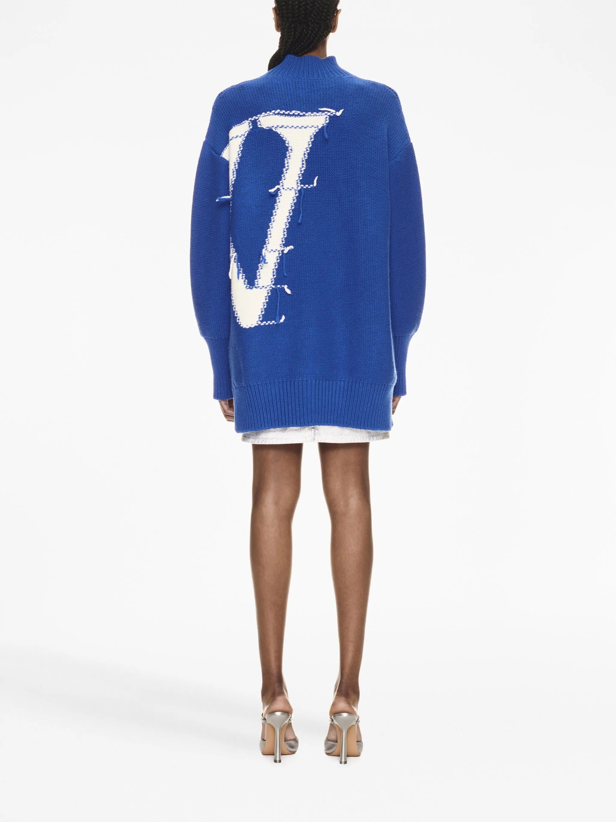 logo-intarsia wool jumper