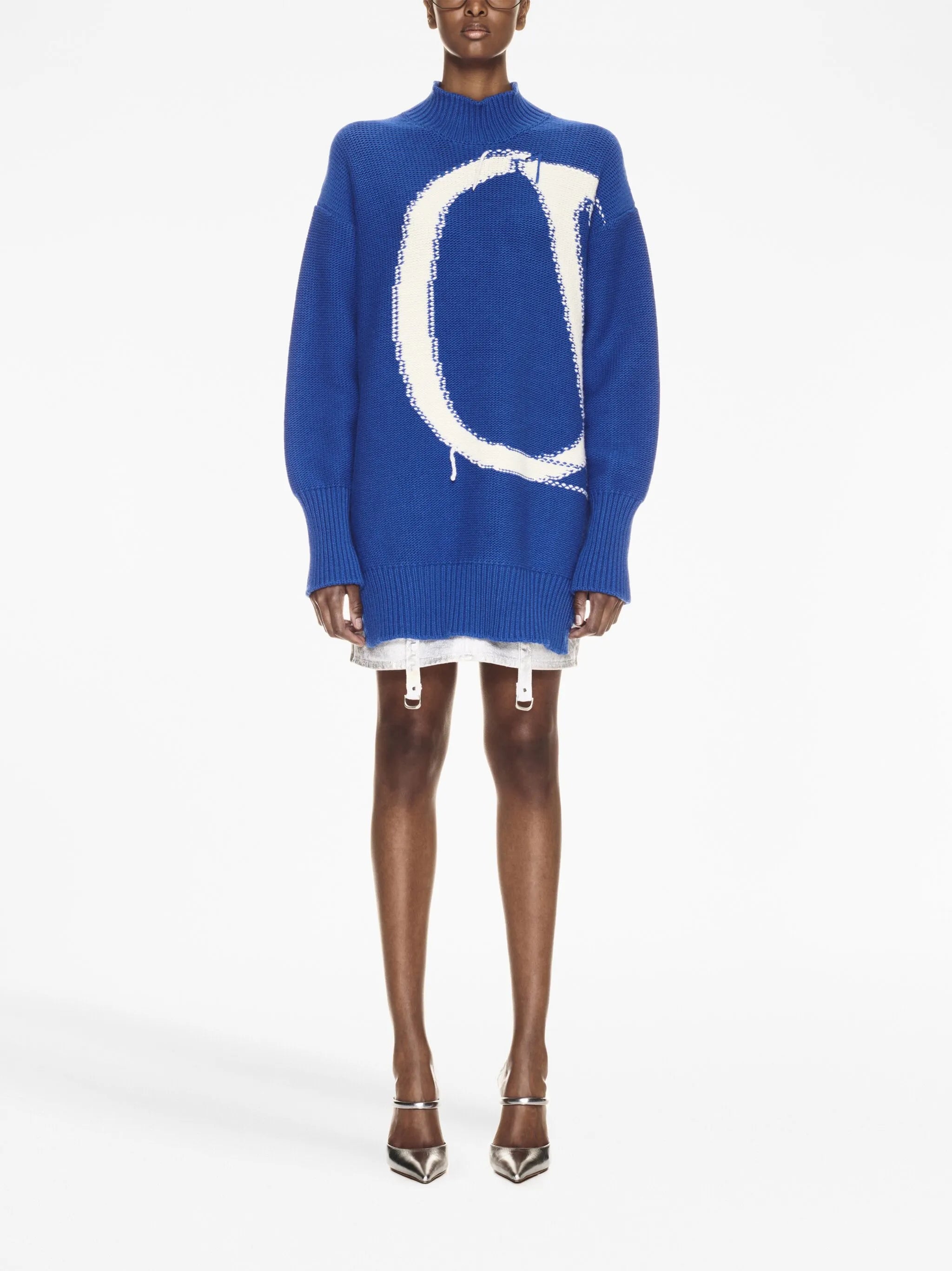 logo-intarsia wool jumper
