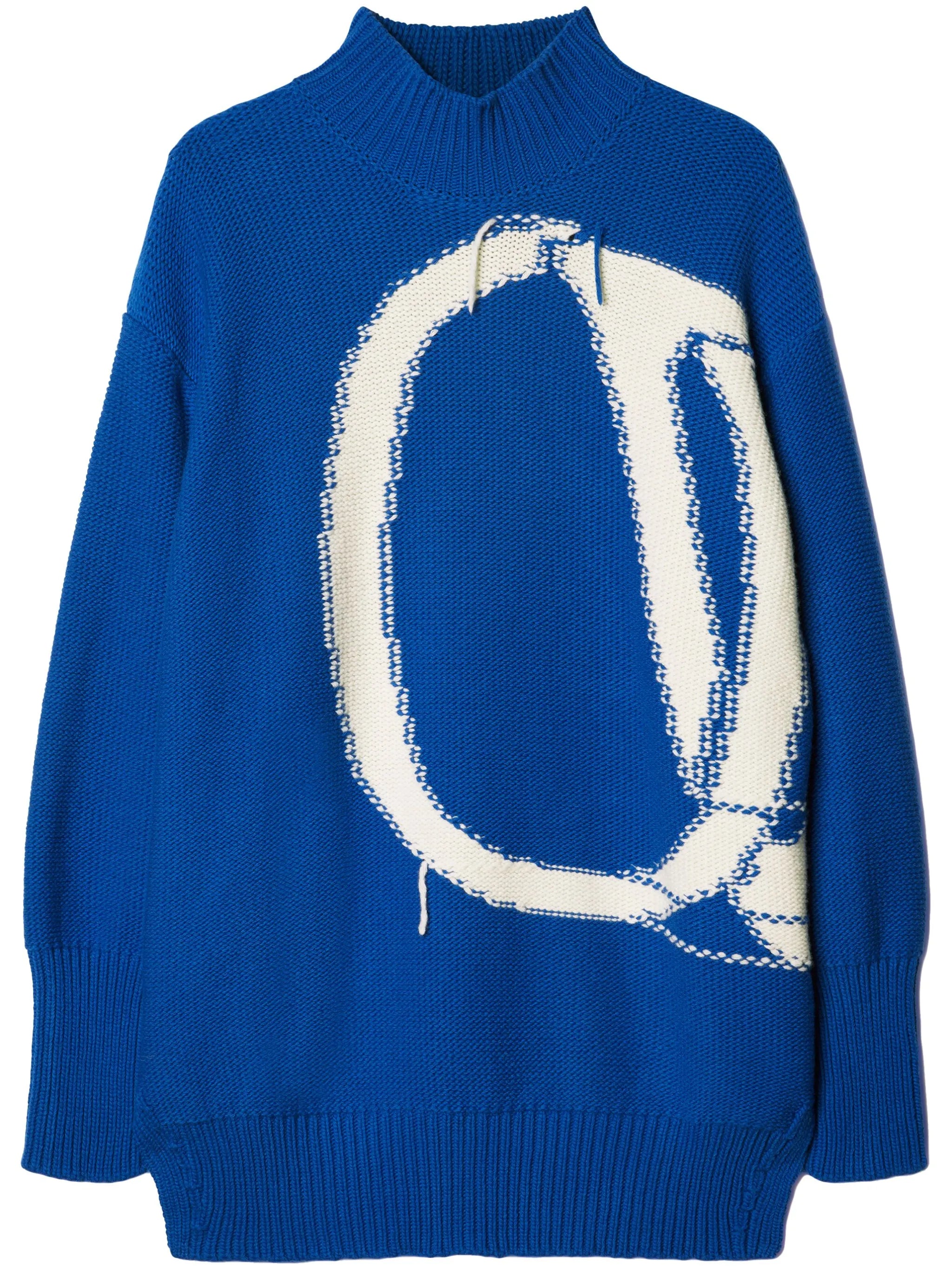 logo-intarsia wool jumper