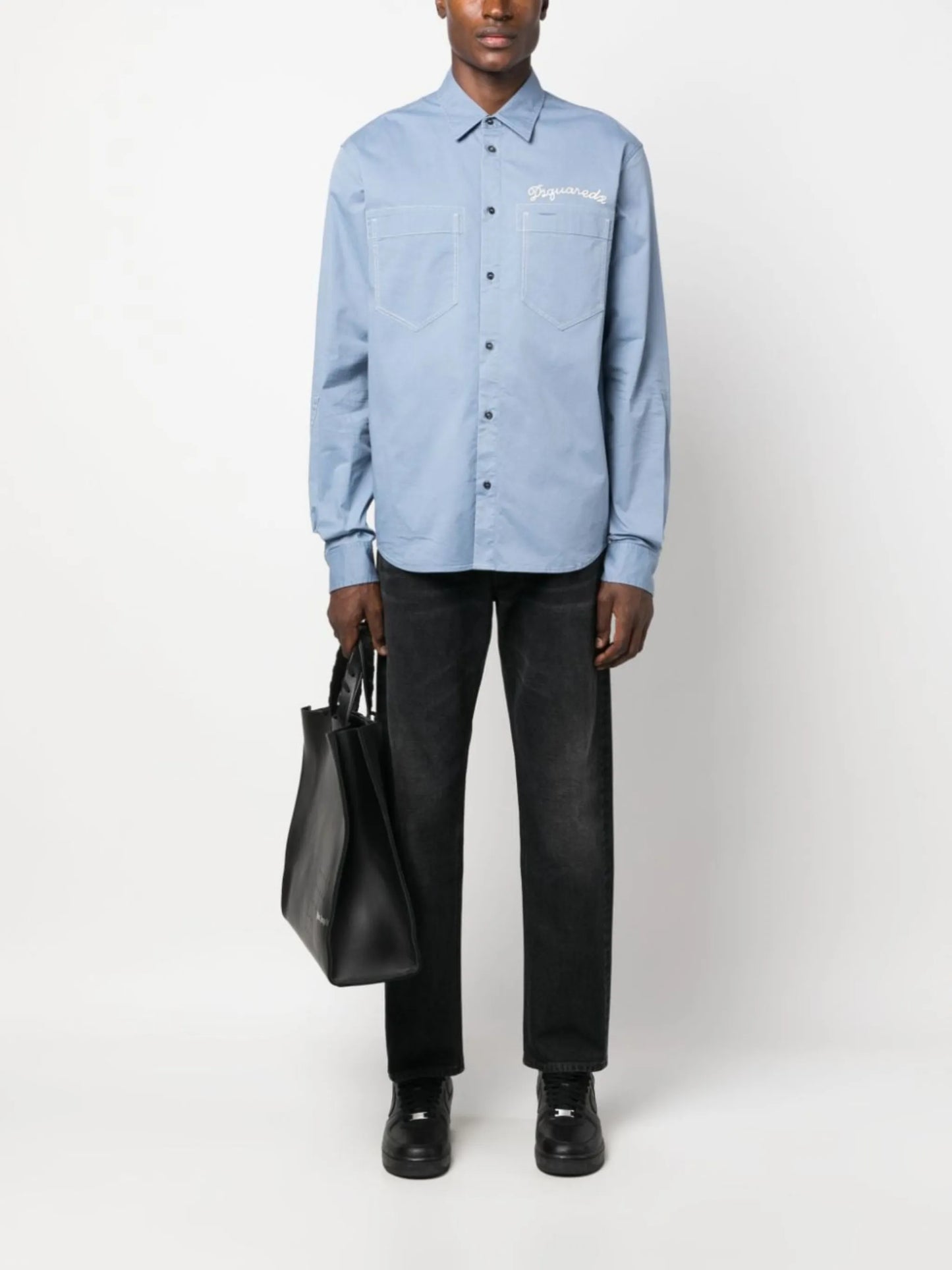 Arr Tab logo-patch tapered jeans
