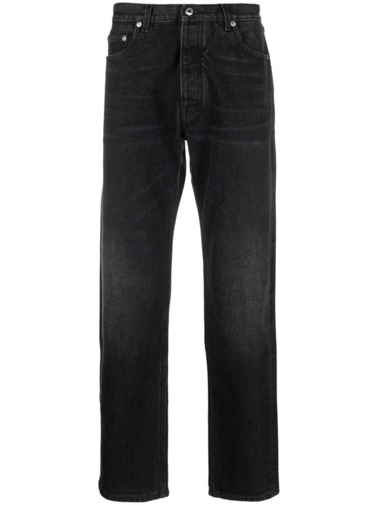 Arr Tab logo-patch tapered jeans