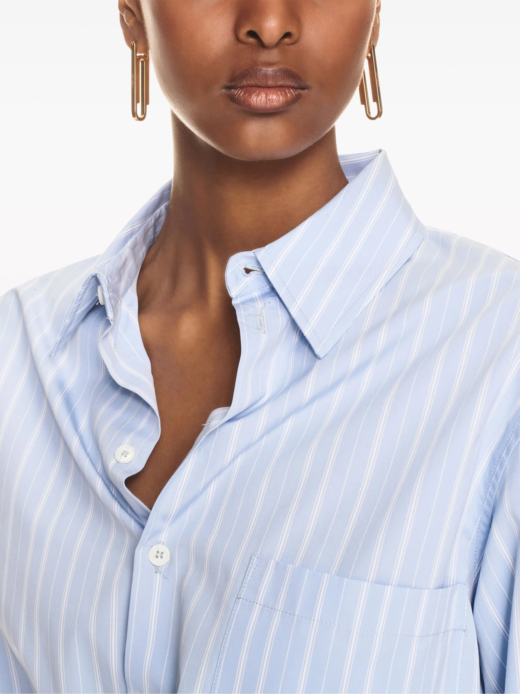 striped cotton-poplin shirtdress