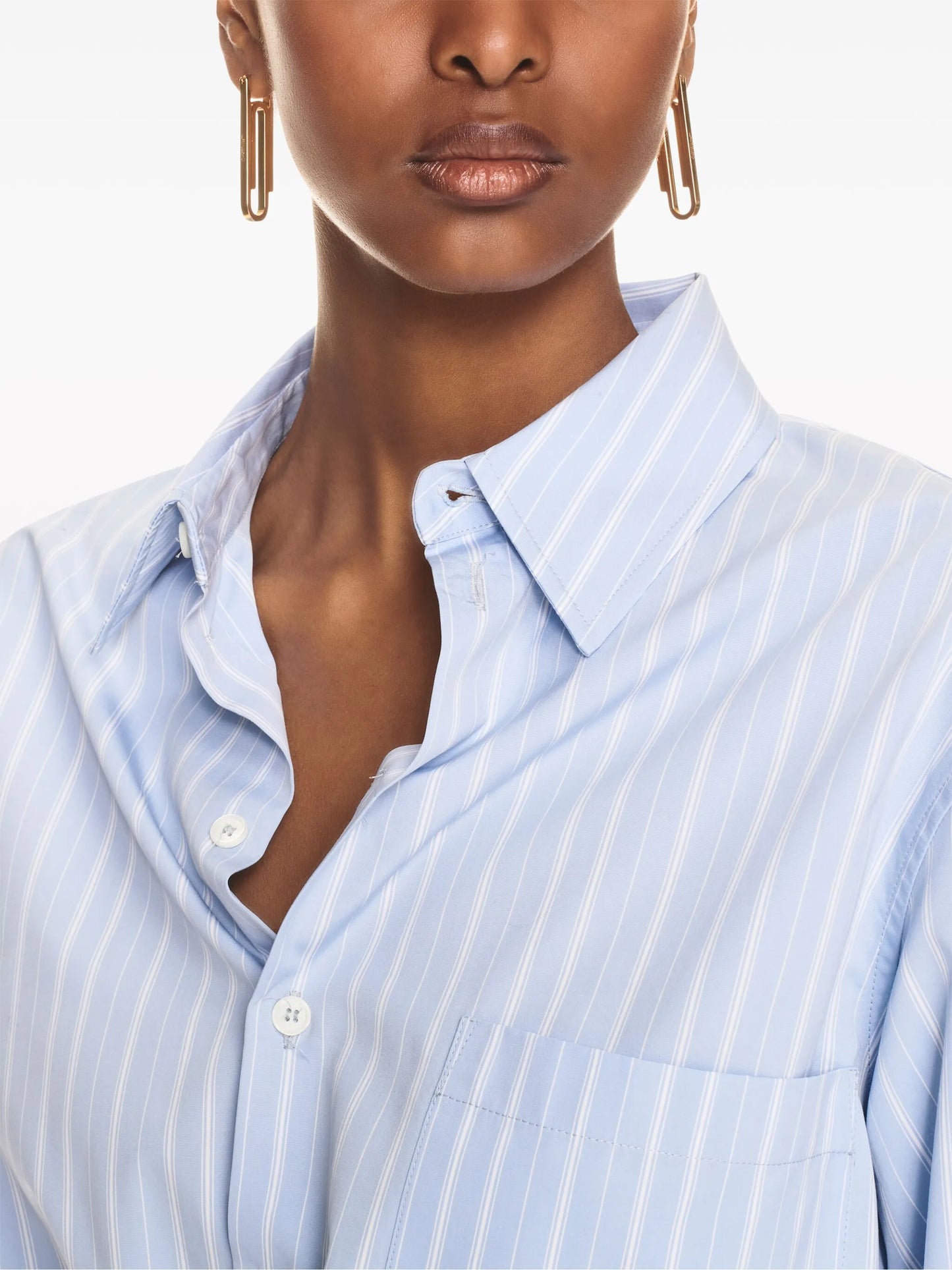 striped cotton-poplin shirtdress