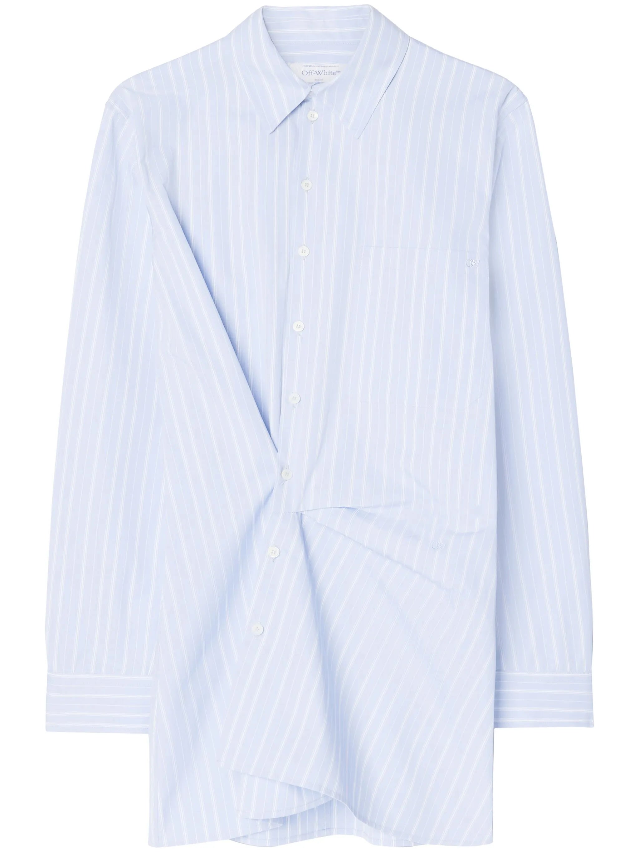 striped cotton-poplin shirtdress
