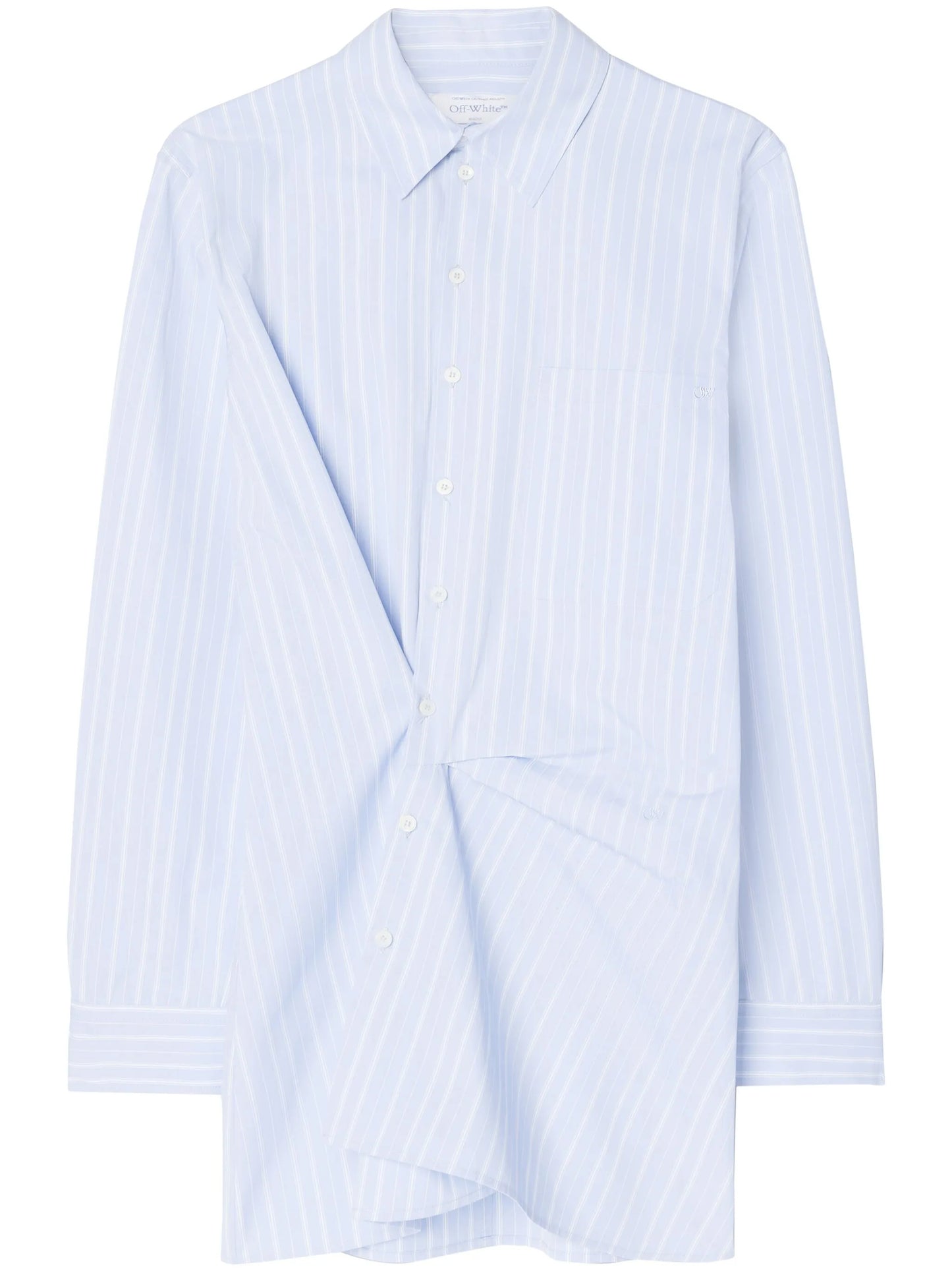 striped cotton-poplin shirtdress