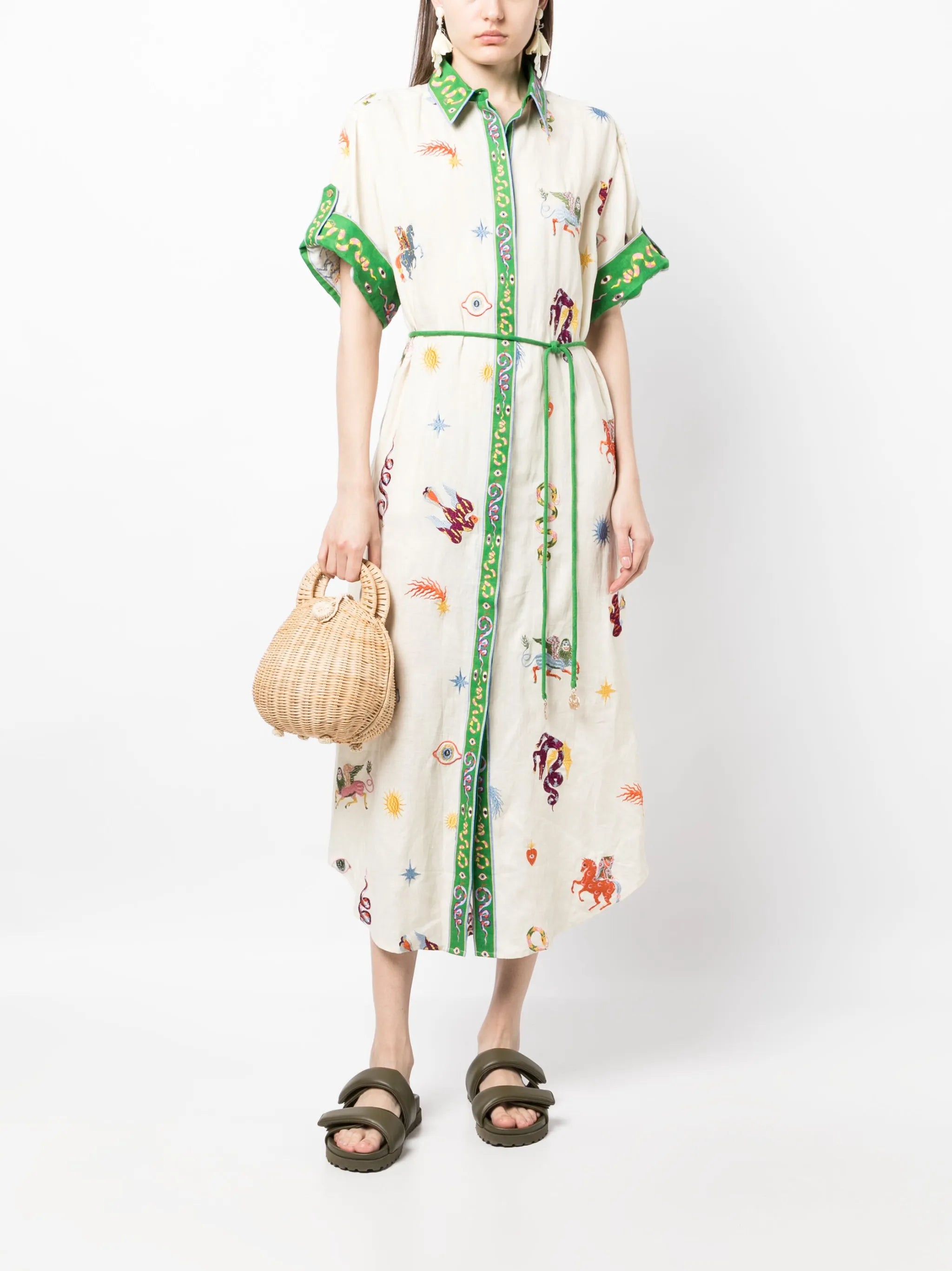 Seeker embroidered midi dress