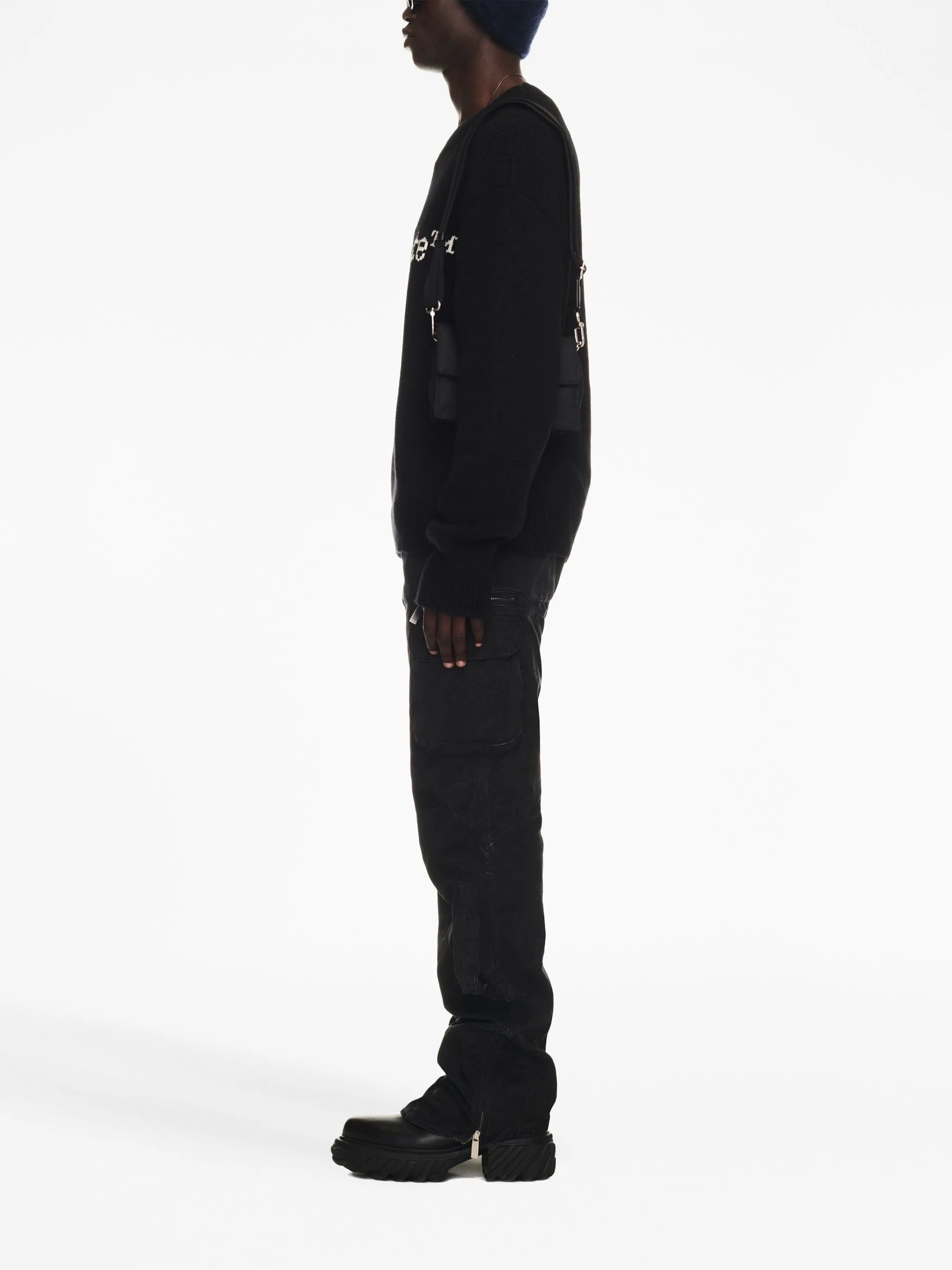 logo-intarsia wool jumper
