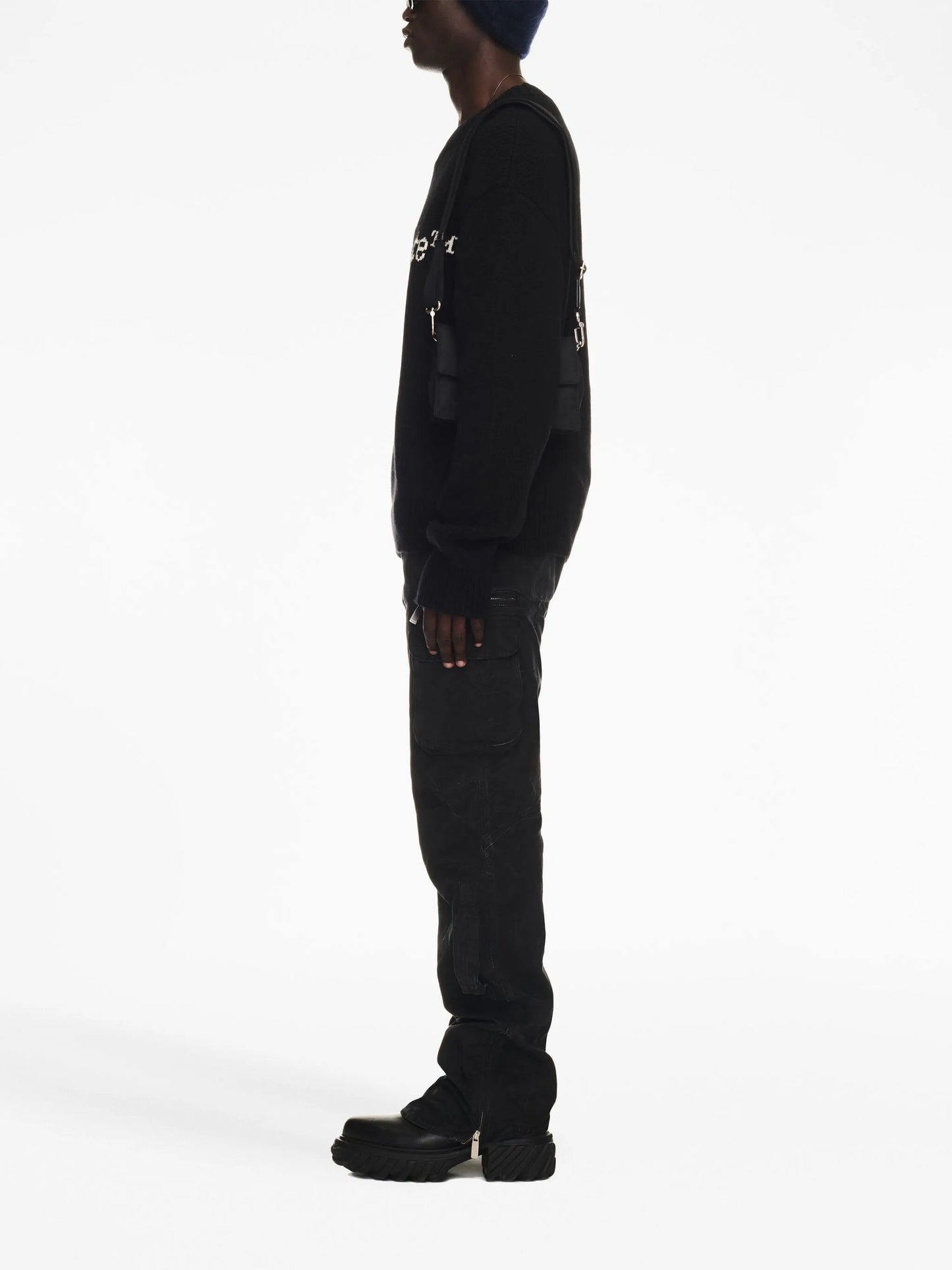 logo-intarsia wool jumper