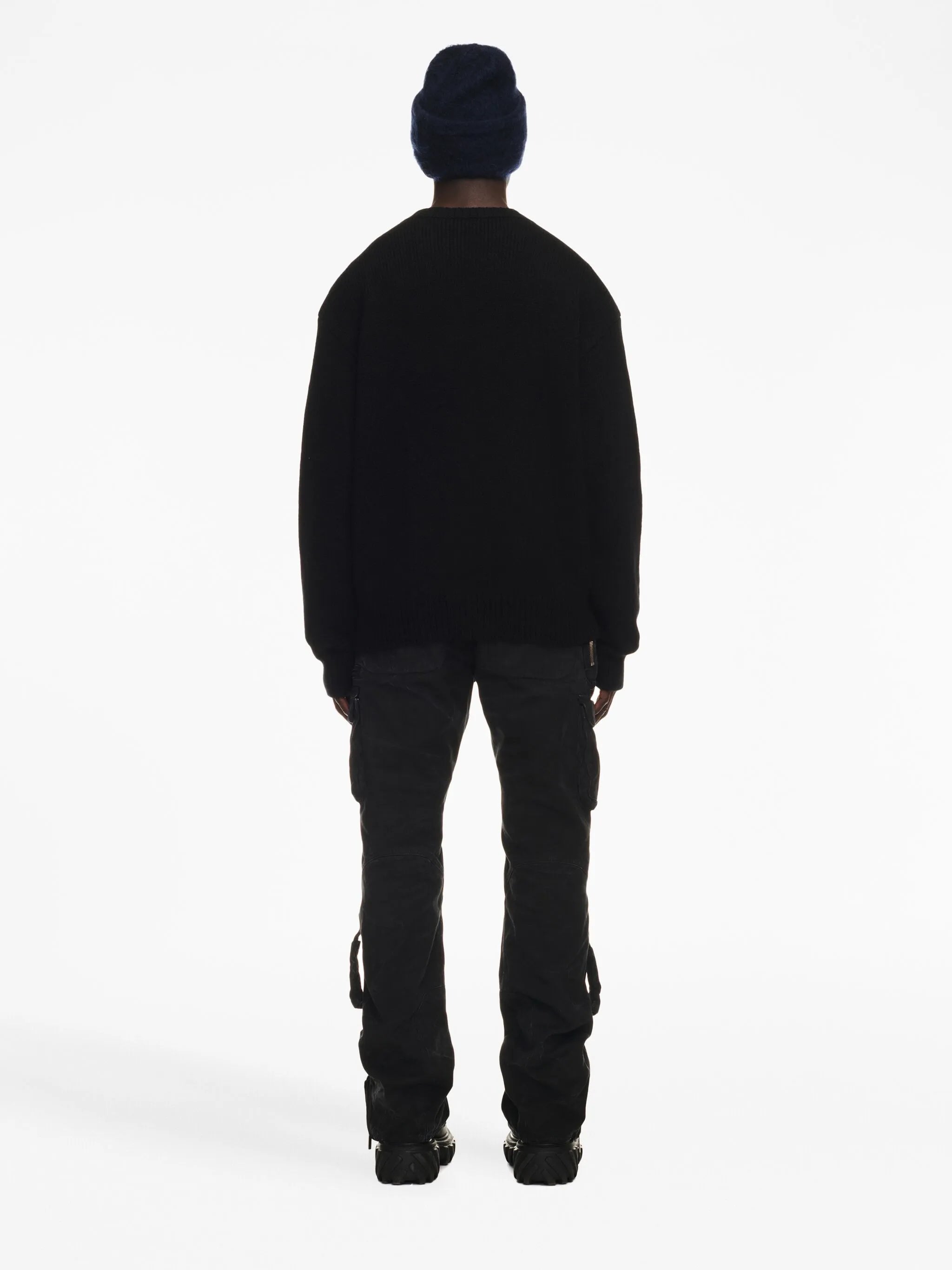 logo-intarsia wool jumper