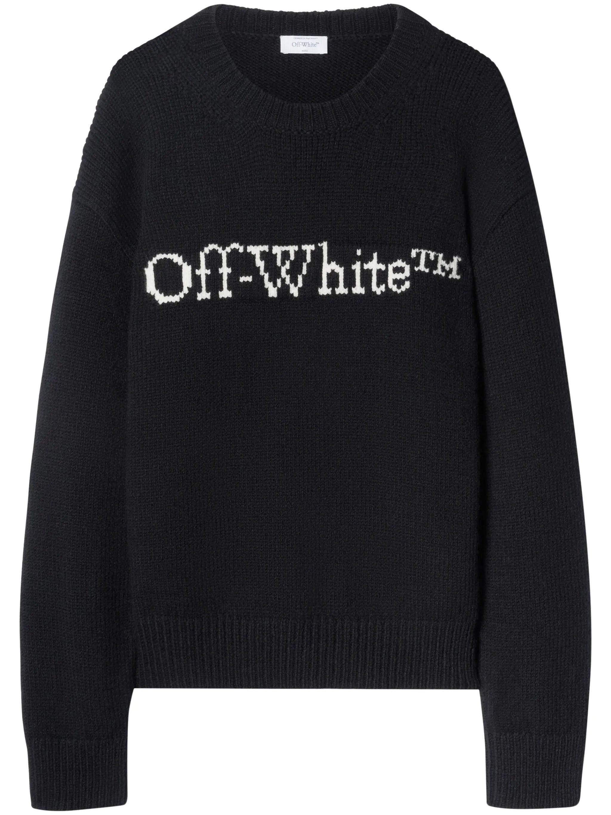 logo-intarsia wool jumper