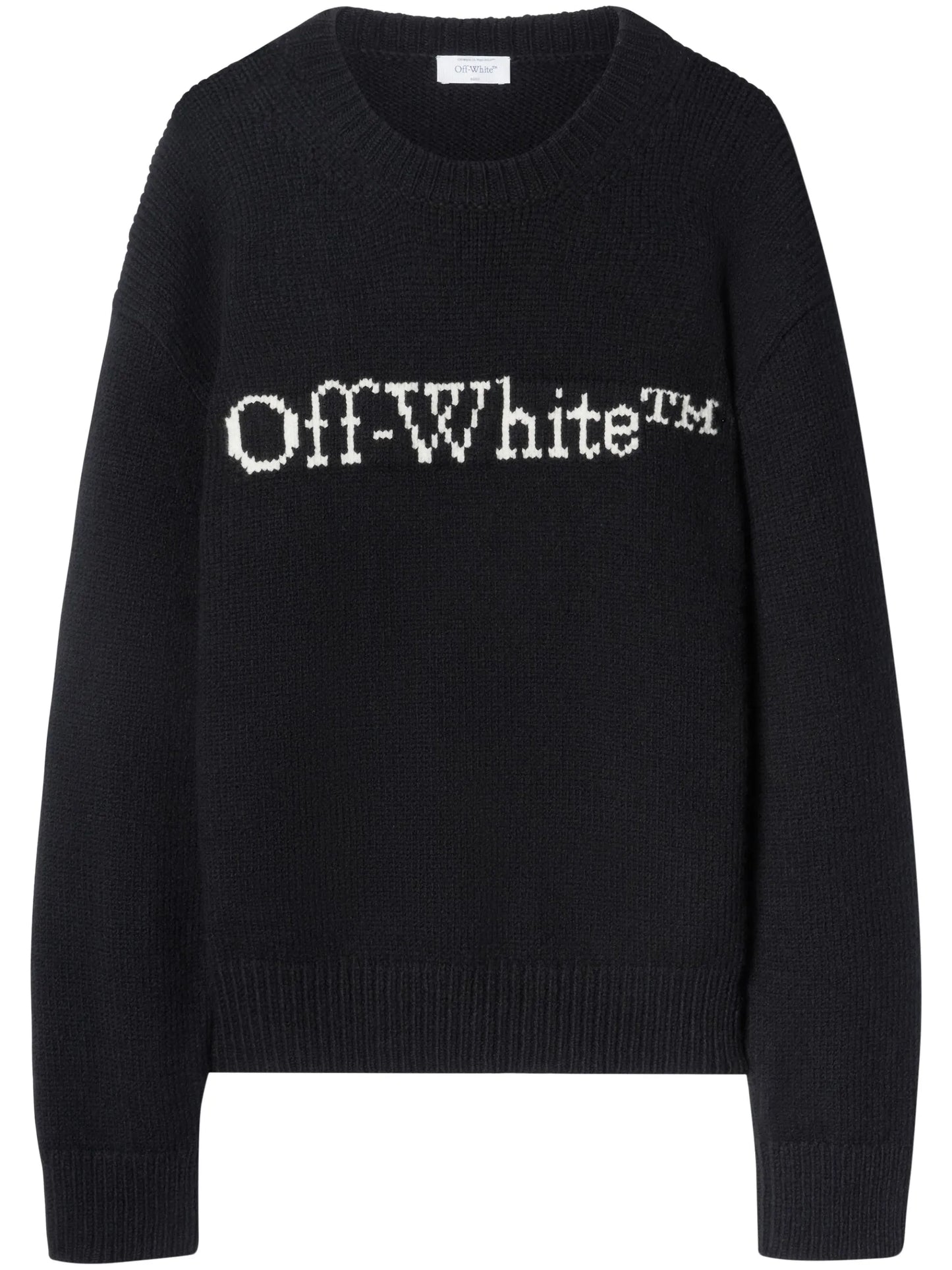 logo-intarsia wool jumper