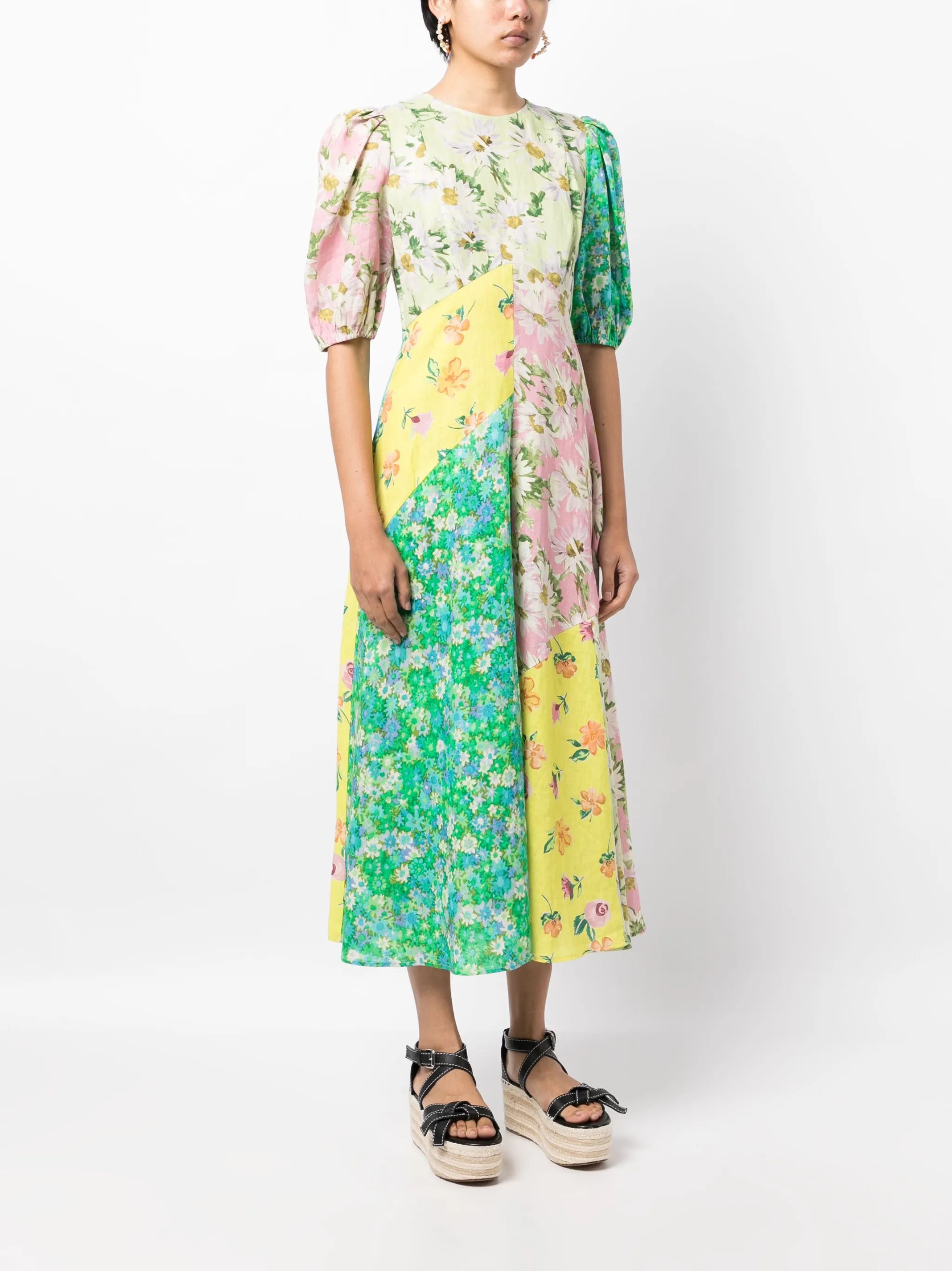 Kenzie patchwork midi dress