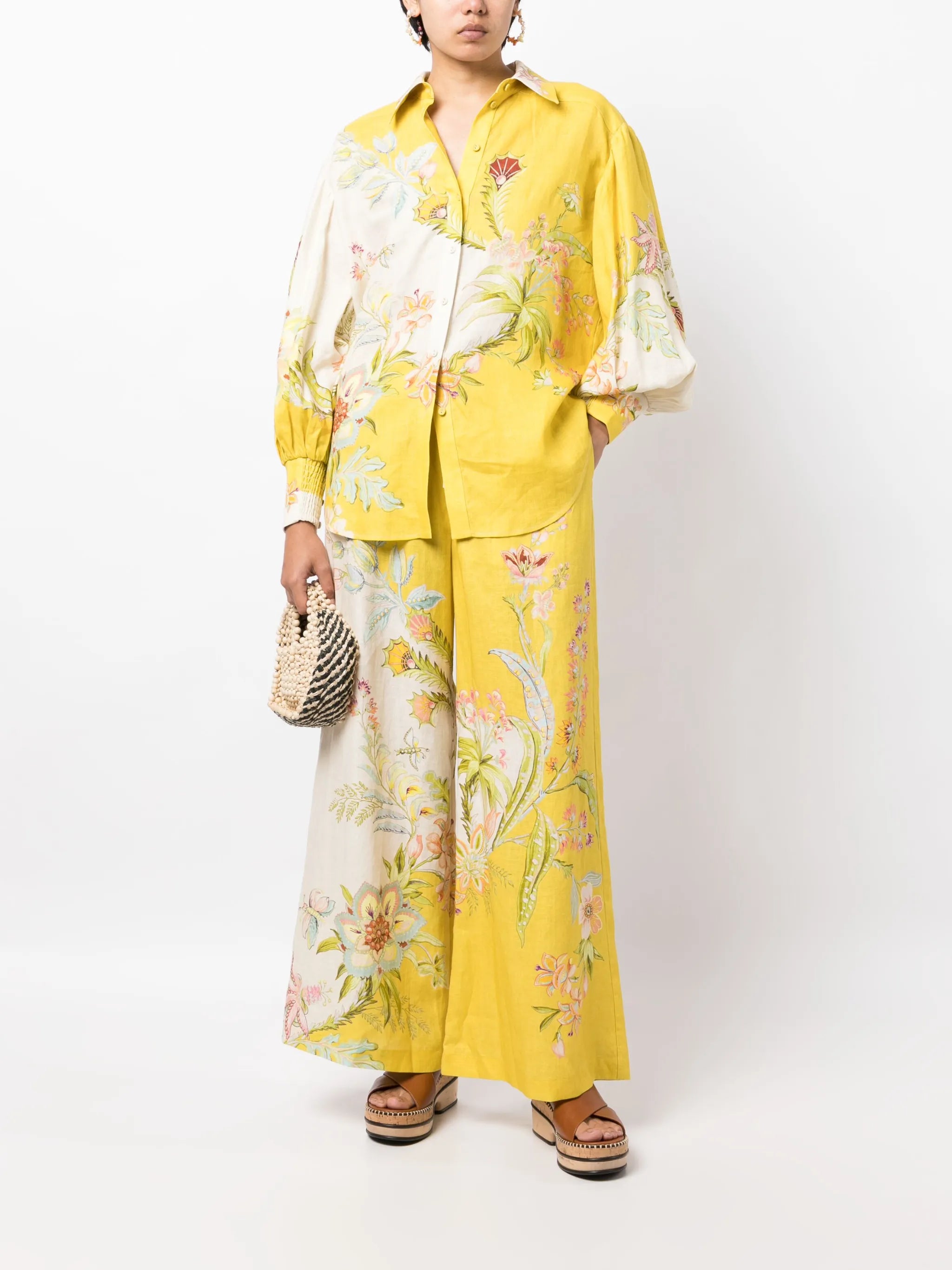 Ira printed wide-leg trousers