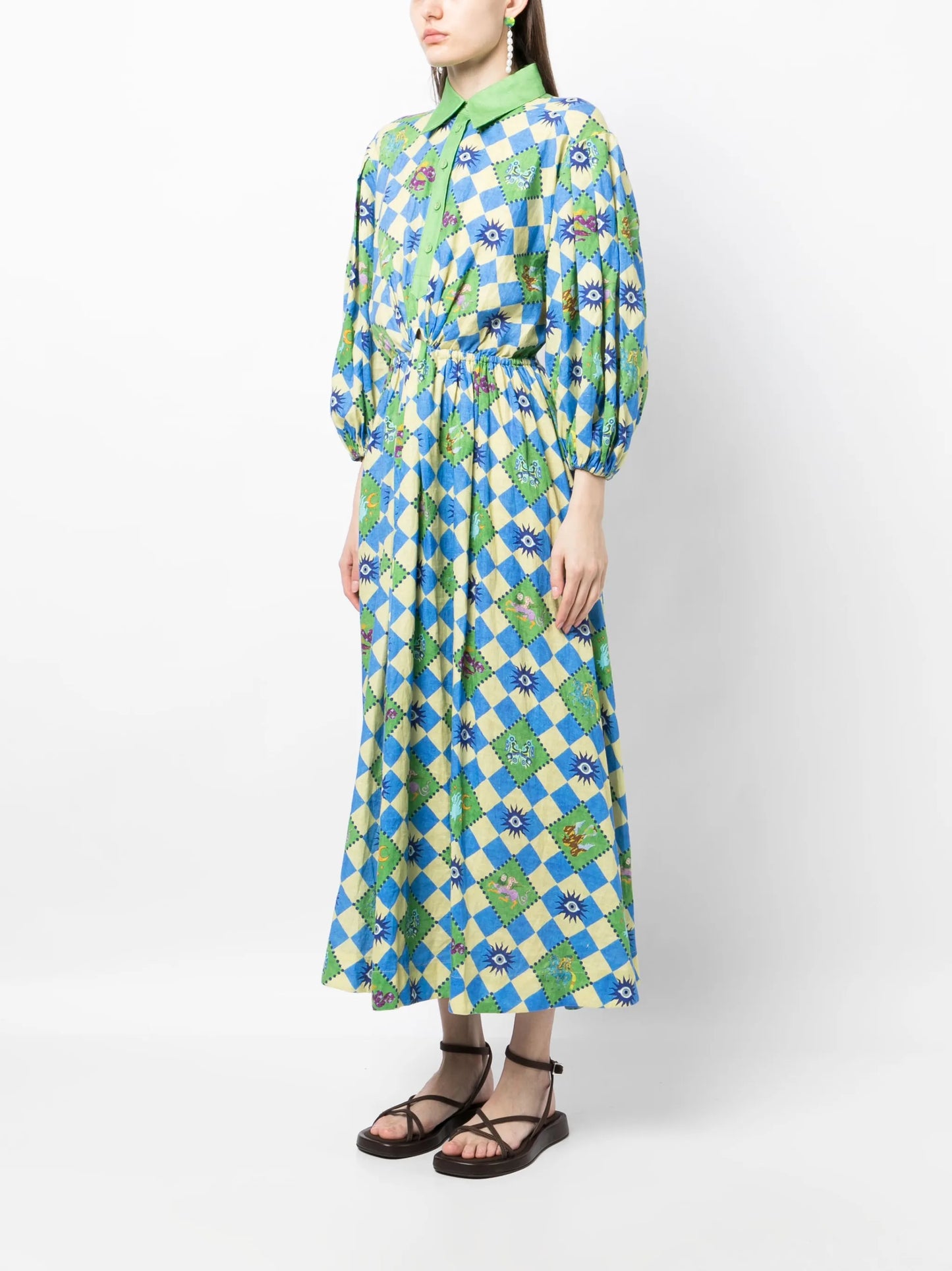 Lou twisted linen shirt dress