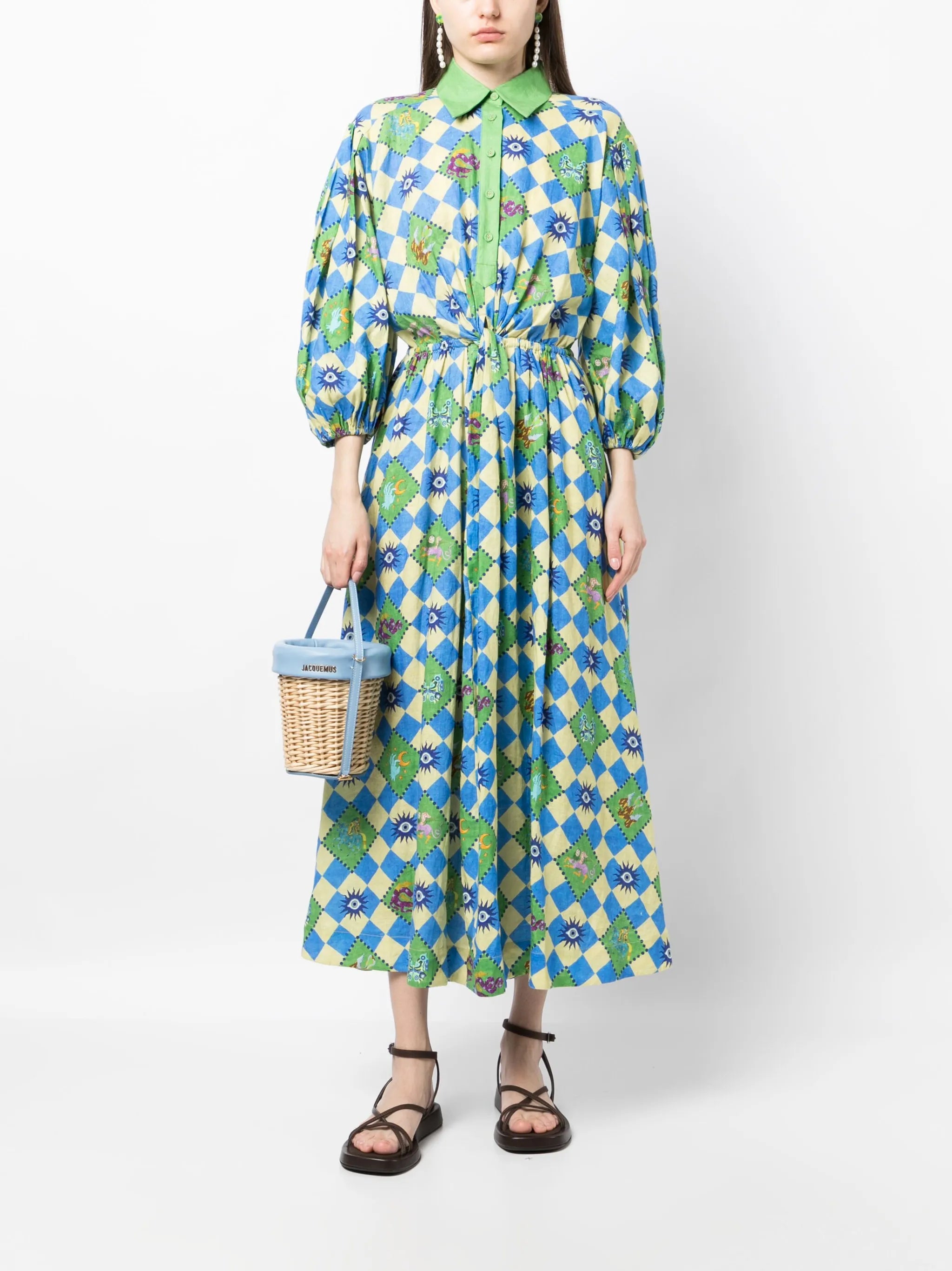 Lou twisted linen shirt dress