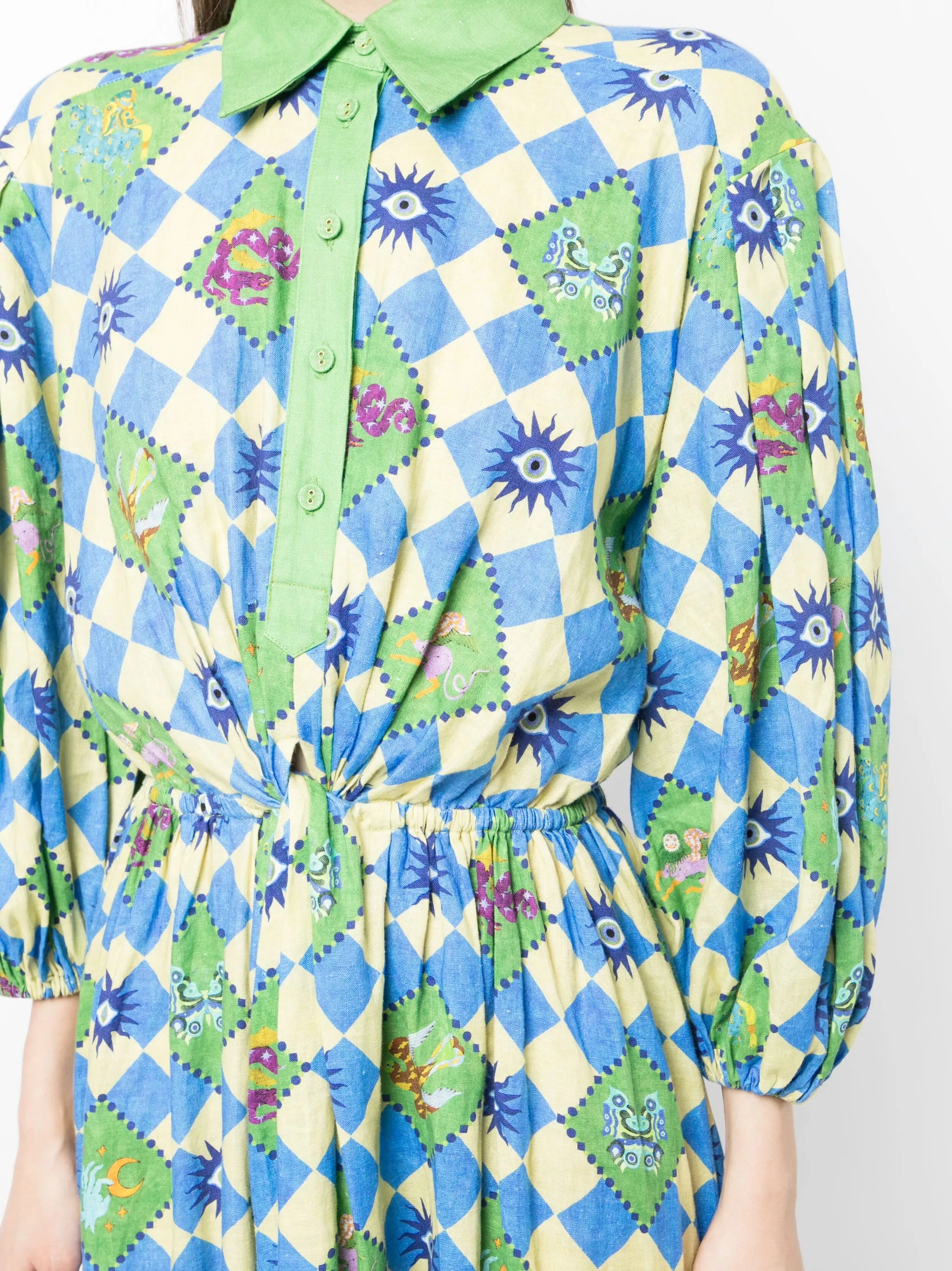 Lou twisted linen shirt dress