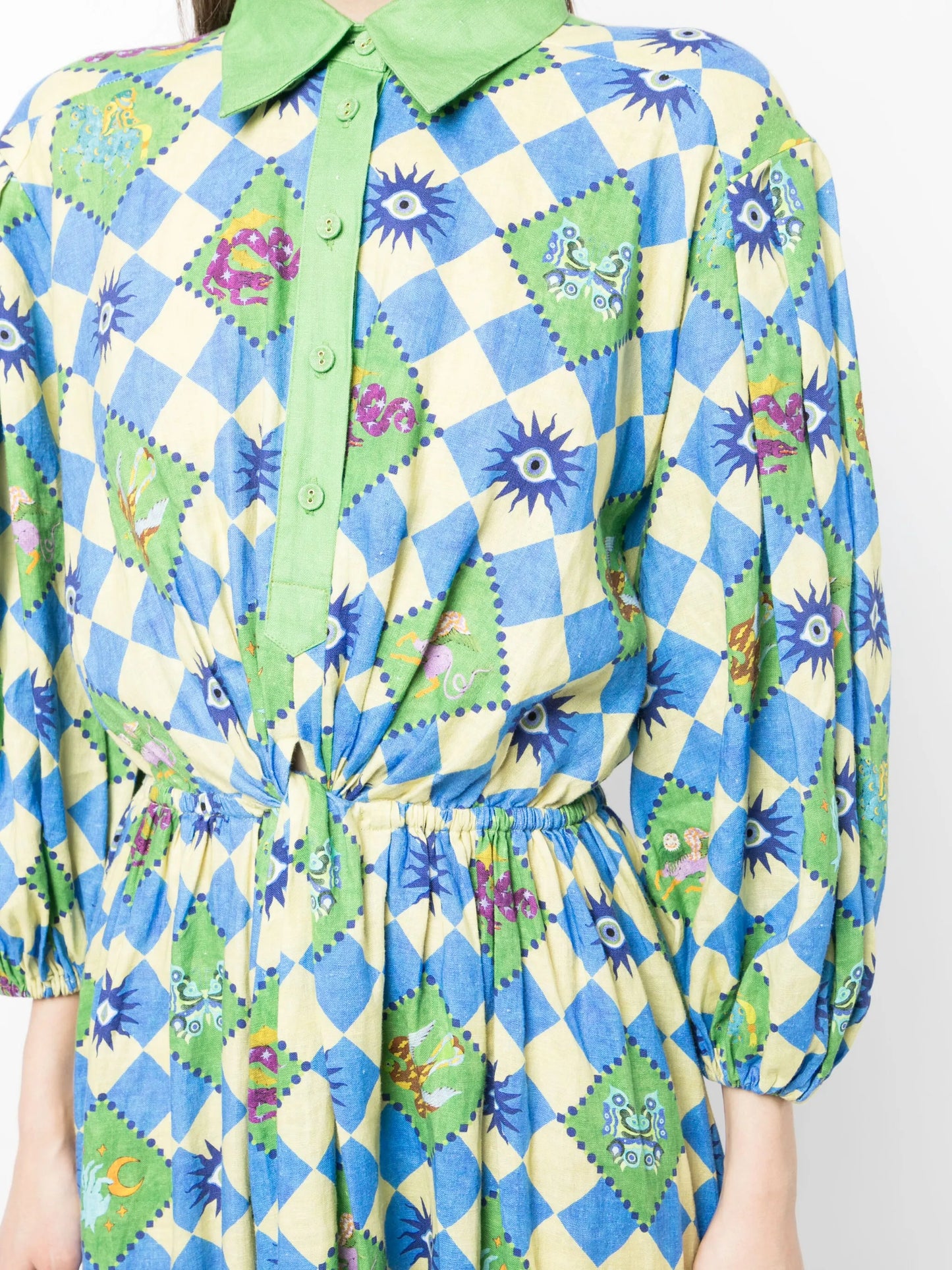 Lou twisted linen shirt dress