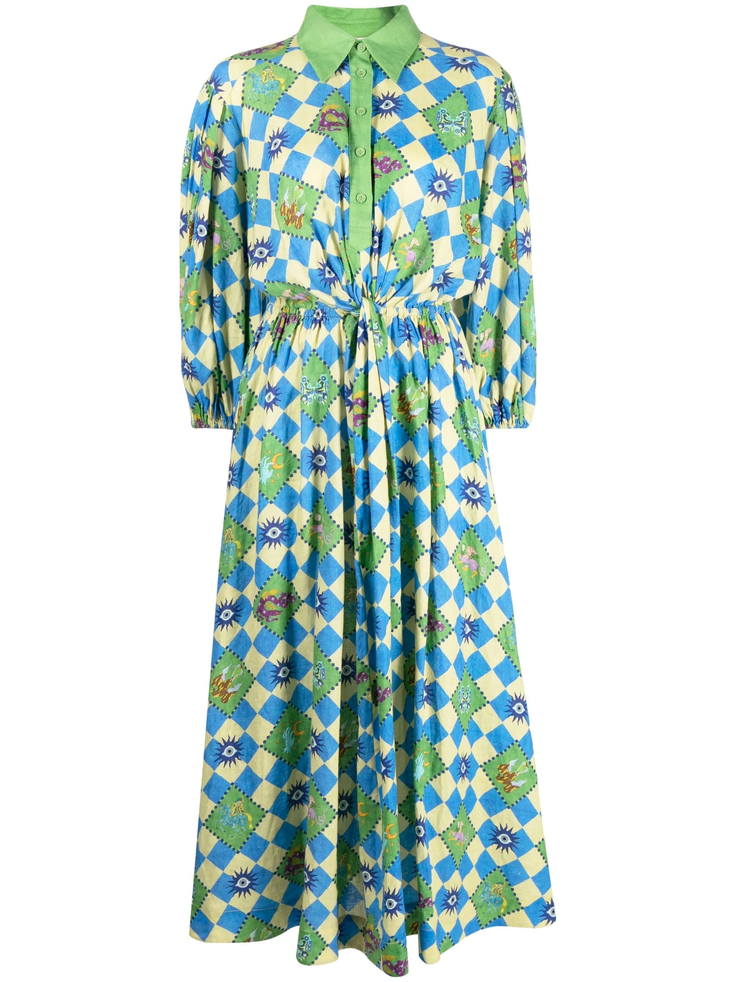 Lou twisted linen shirt dress