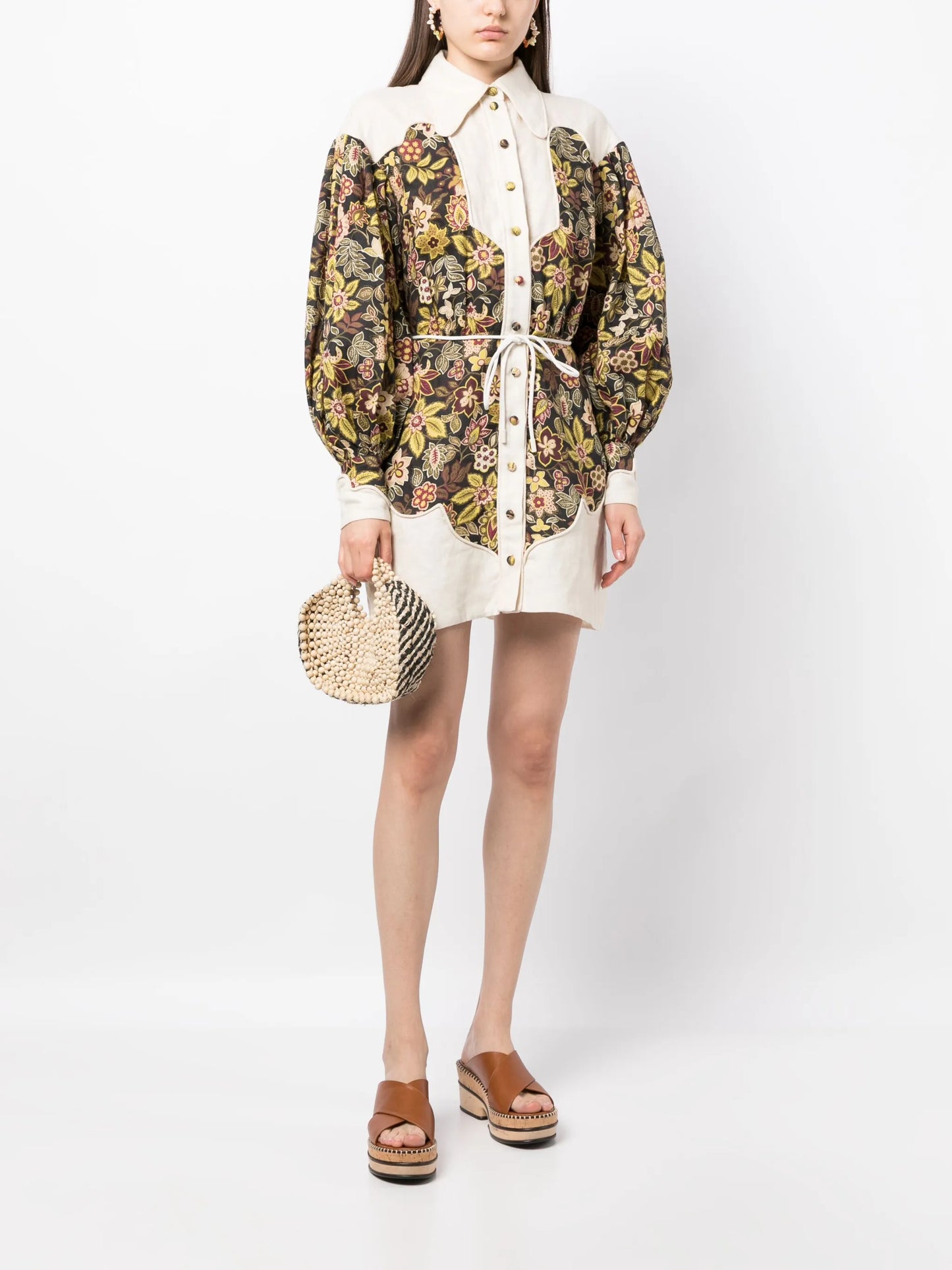 Isabella linen mini shirtdress