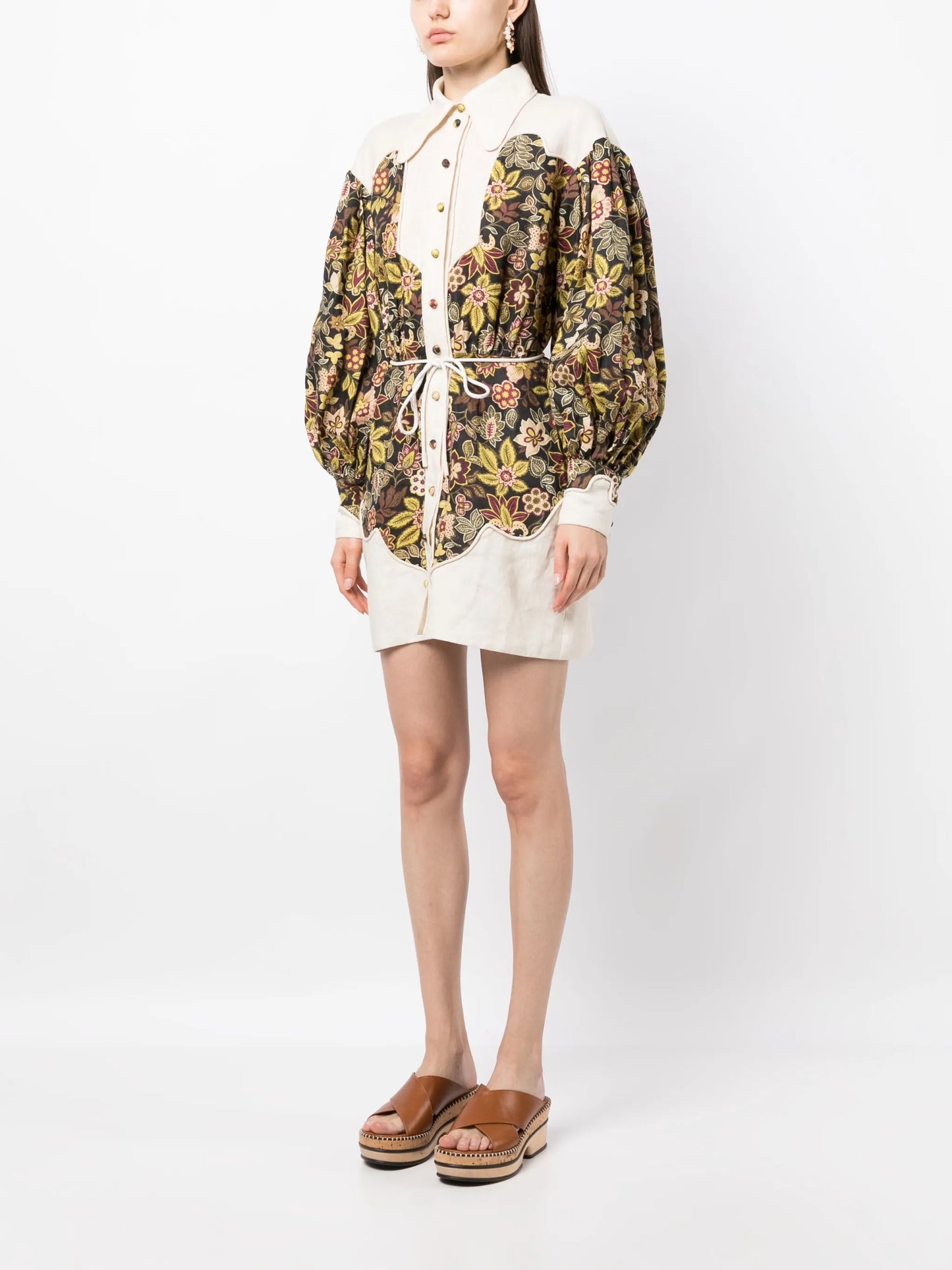Isabella linen mini shirtdress