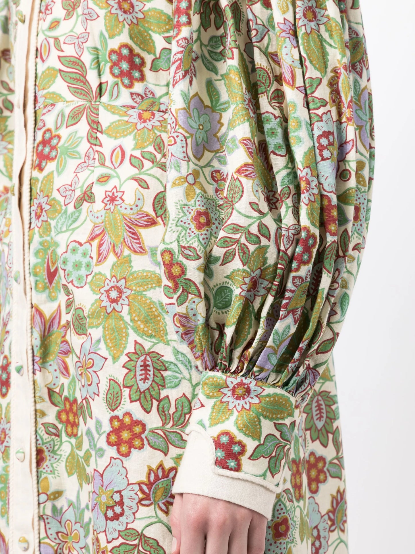 Isabella panelled linen midi shirtdress