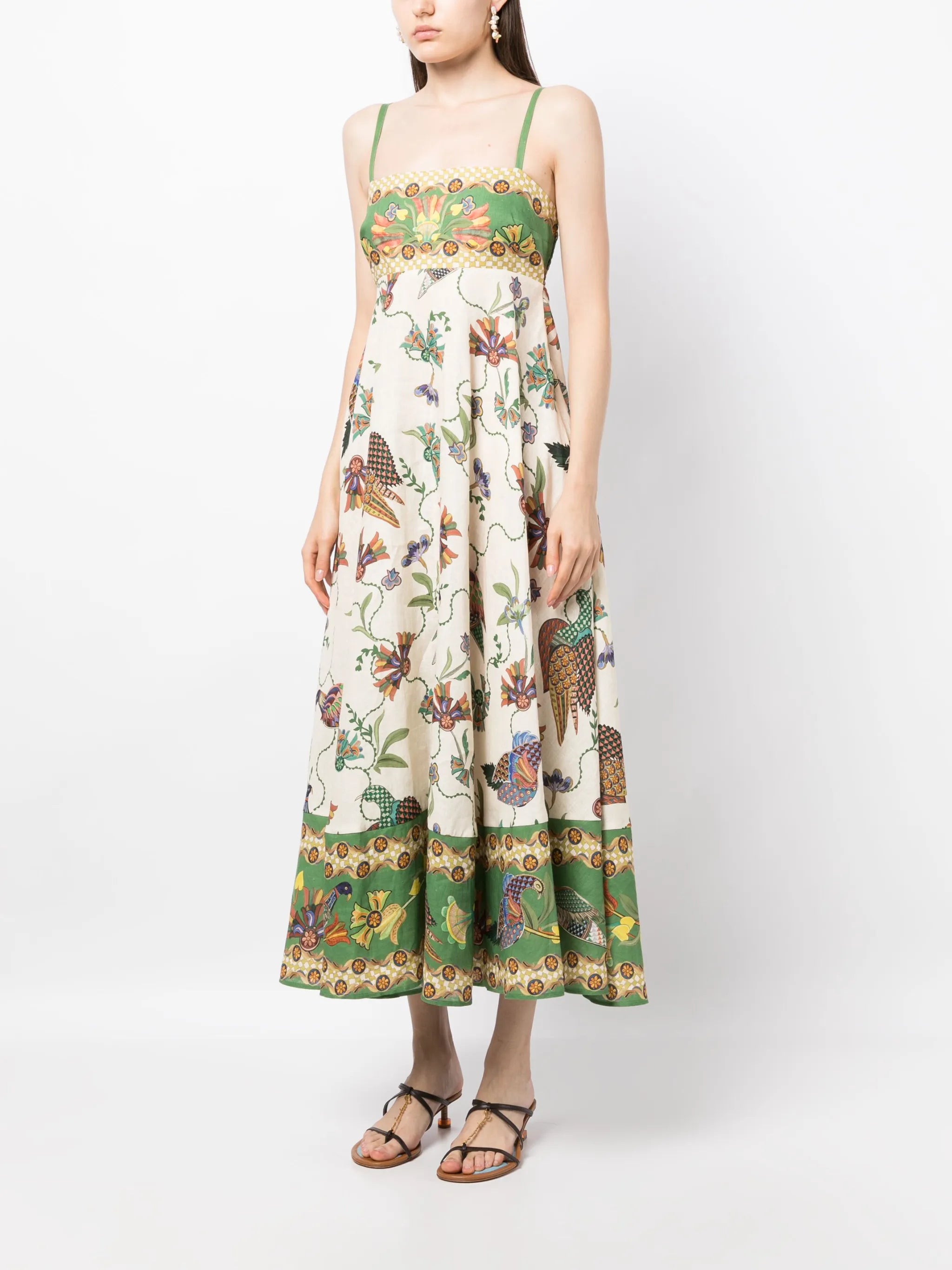 Birdie sleeveless linen midi dress
