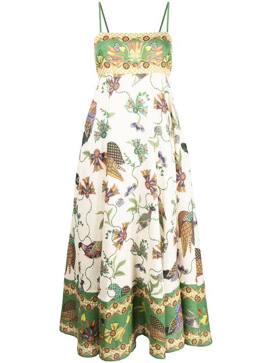 Birdie sleeveless linen midi dress