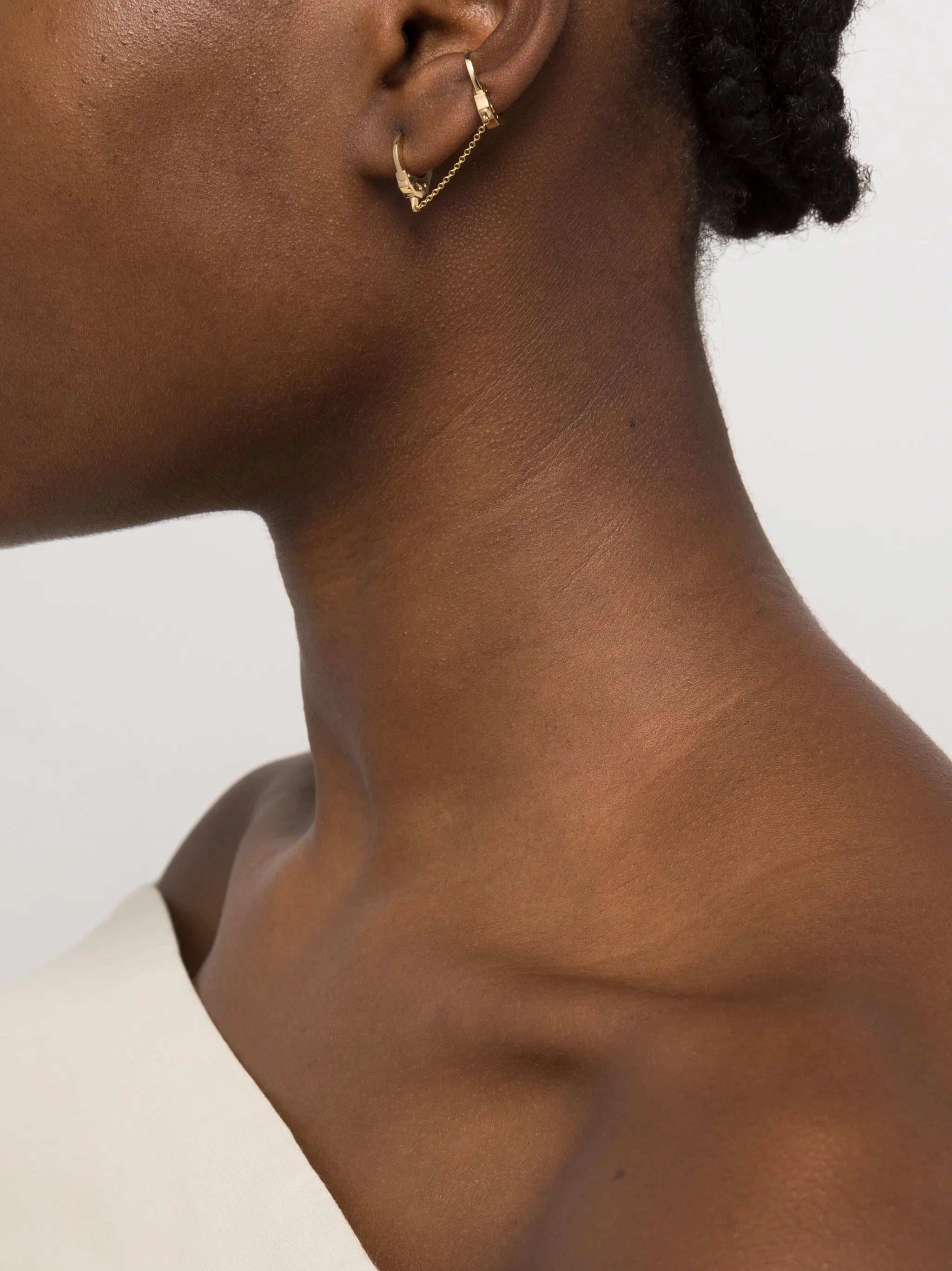 14kt yellow gold Handcuff hoop earring