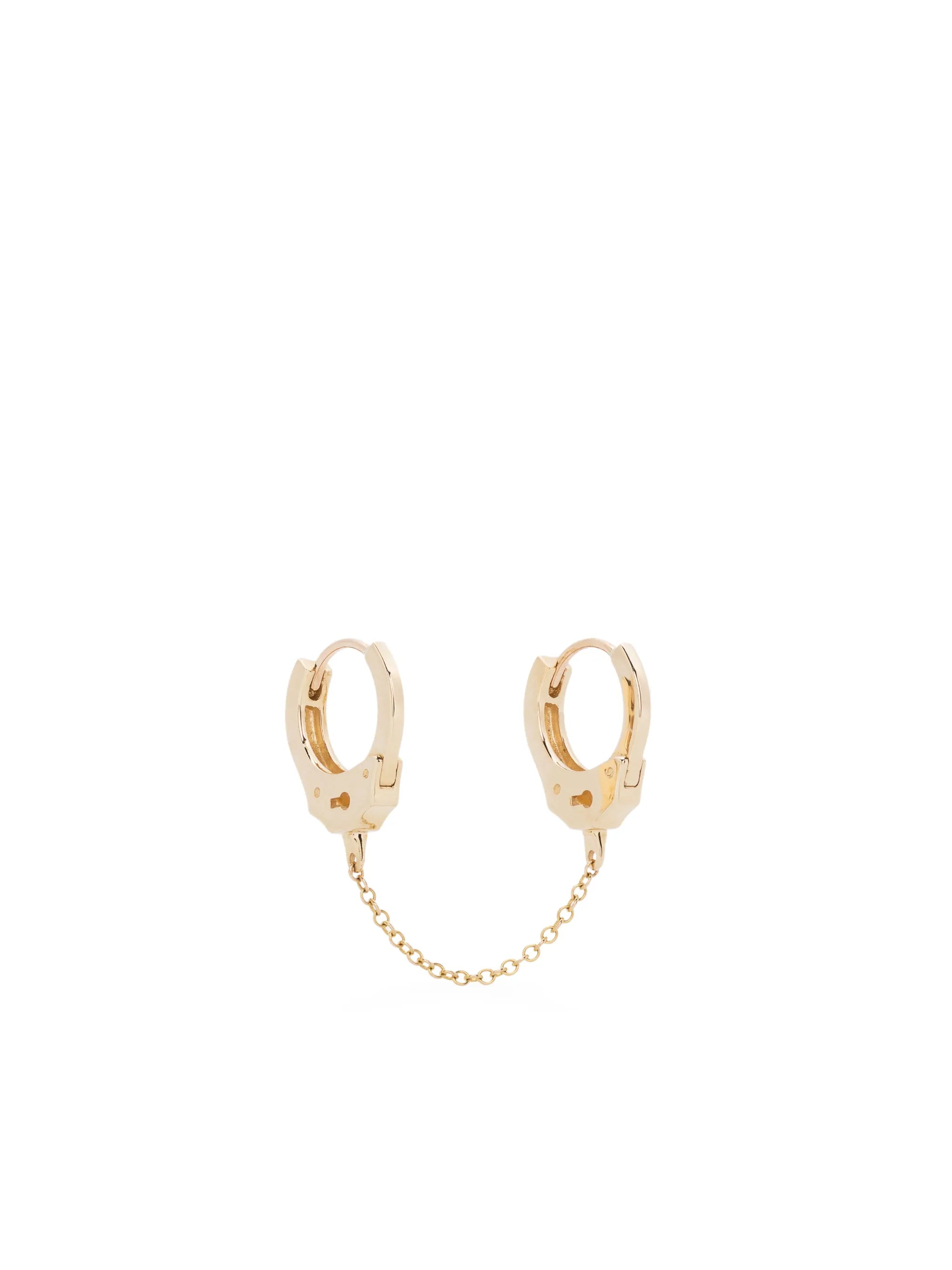 14kt yellow gold Handcuff hoop earring