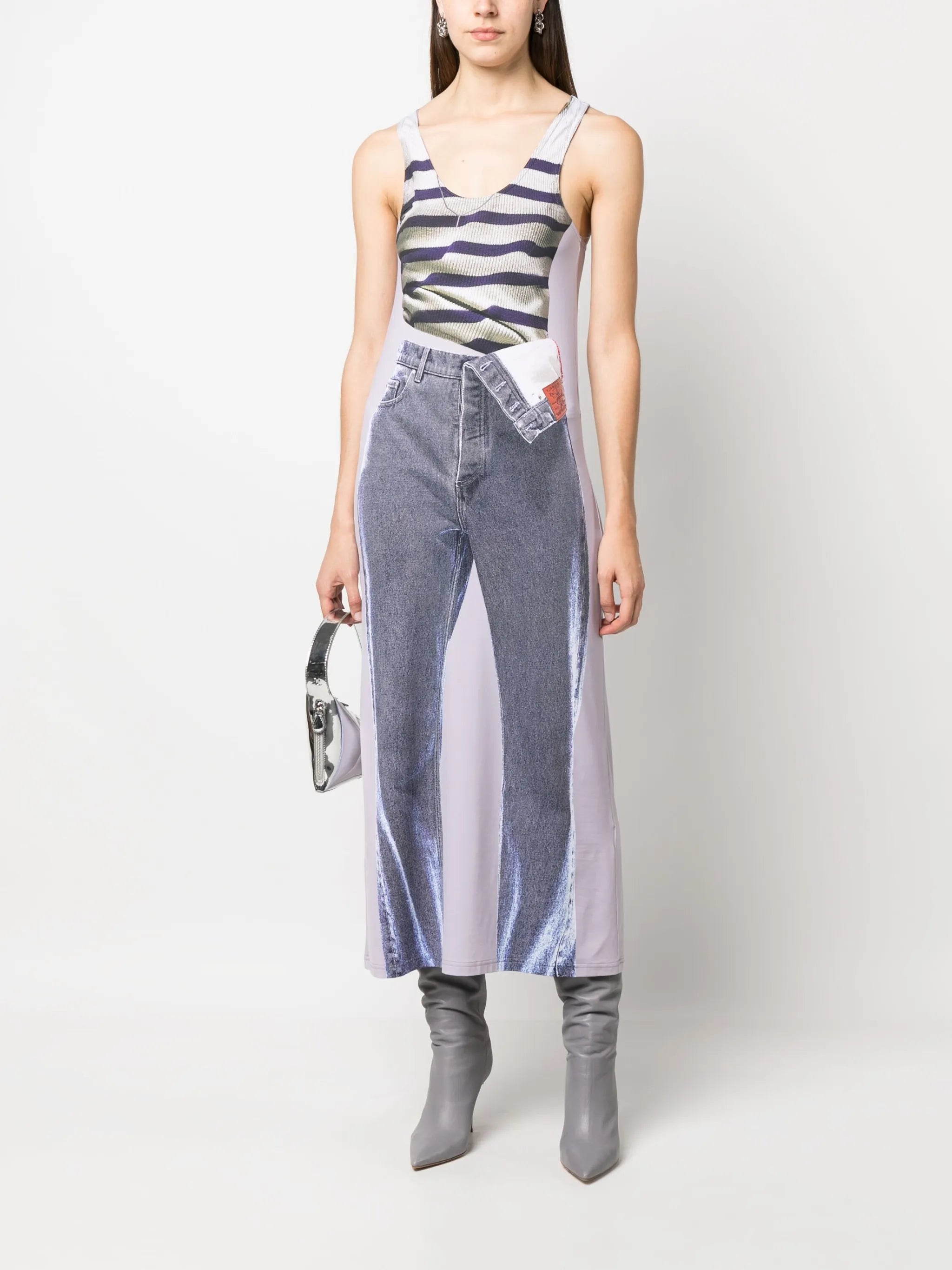 x Jean Paul Gaultier Trompe L'Oeil Mariniere dress