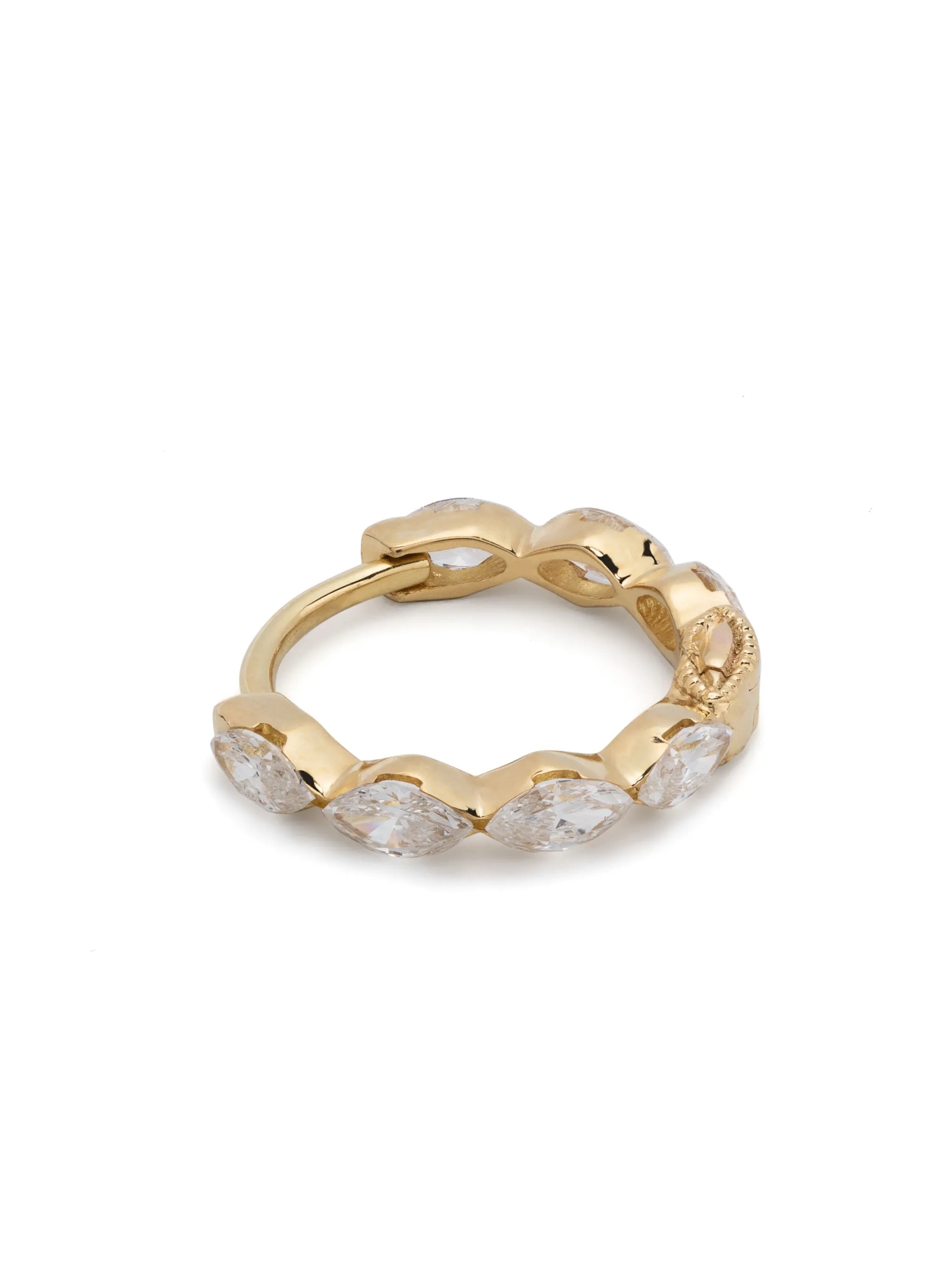 18kt yellow gold Invisible Set diamond hoop earring