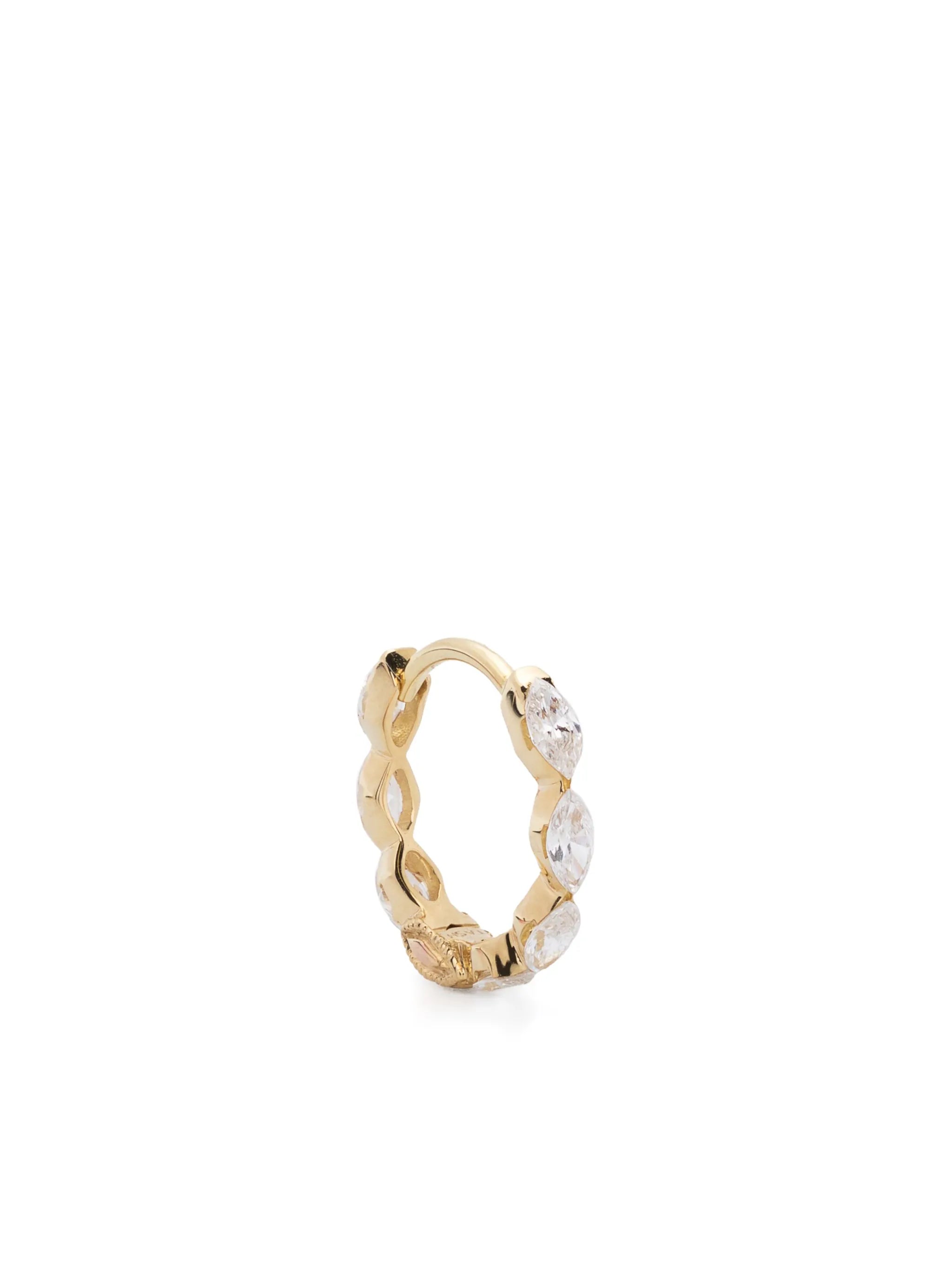 18kt yellow gold Invisible Set diamond hoop earring