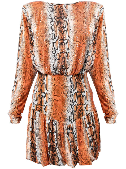 Alina python-print minidress