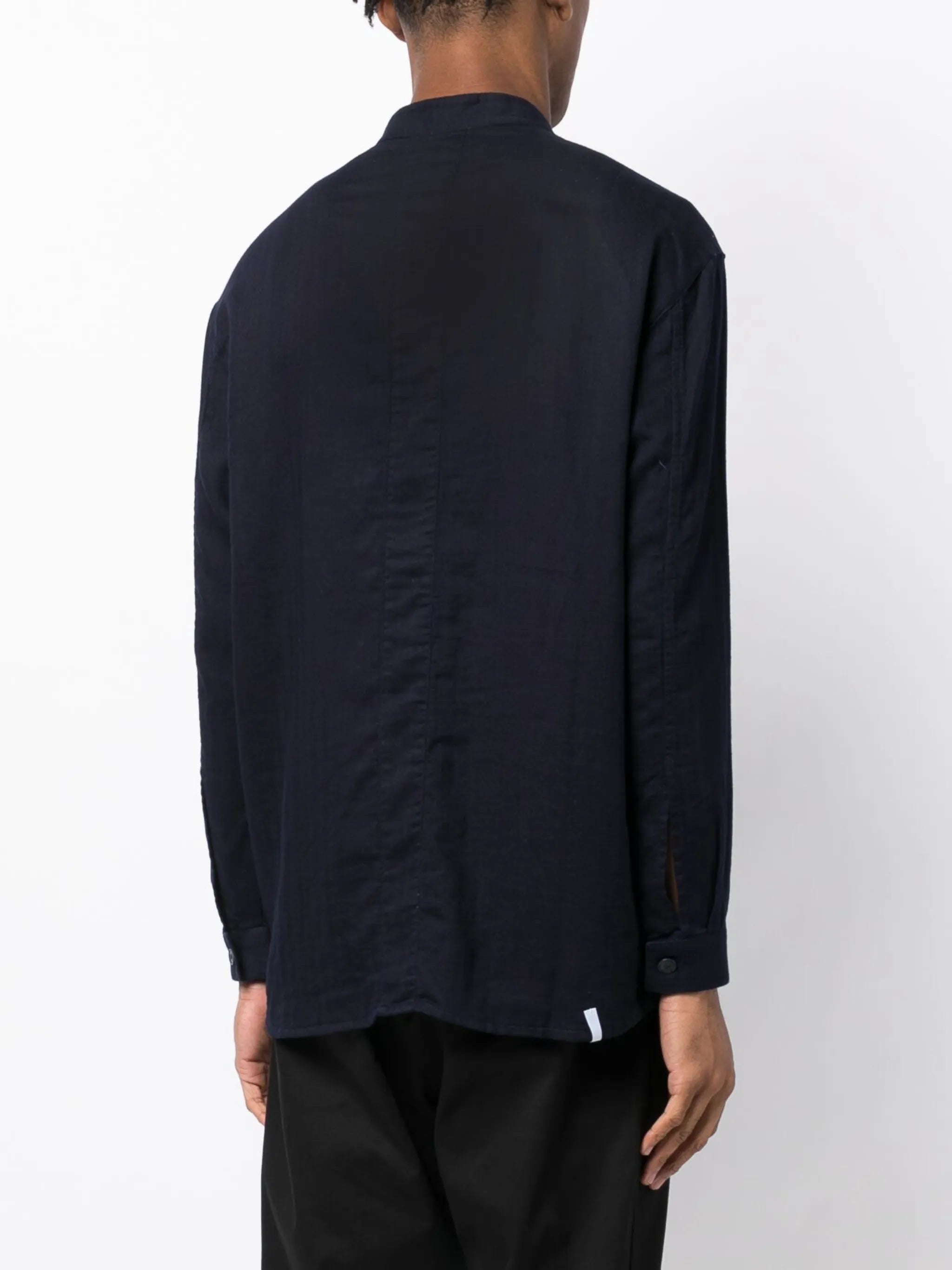 band-collar cotton shirt