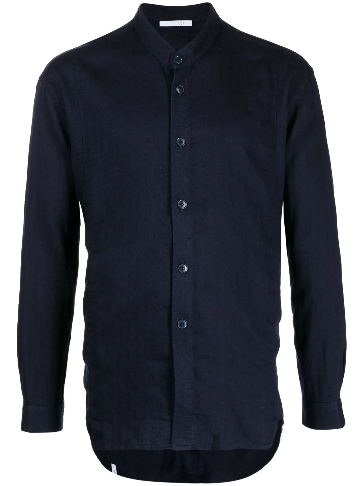 band-collar cotton shirt