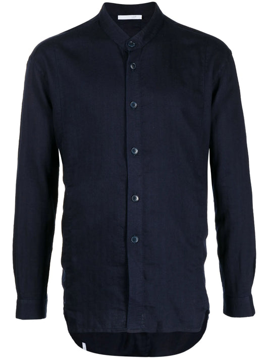 band-collar cotton shirt