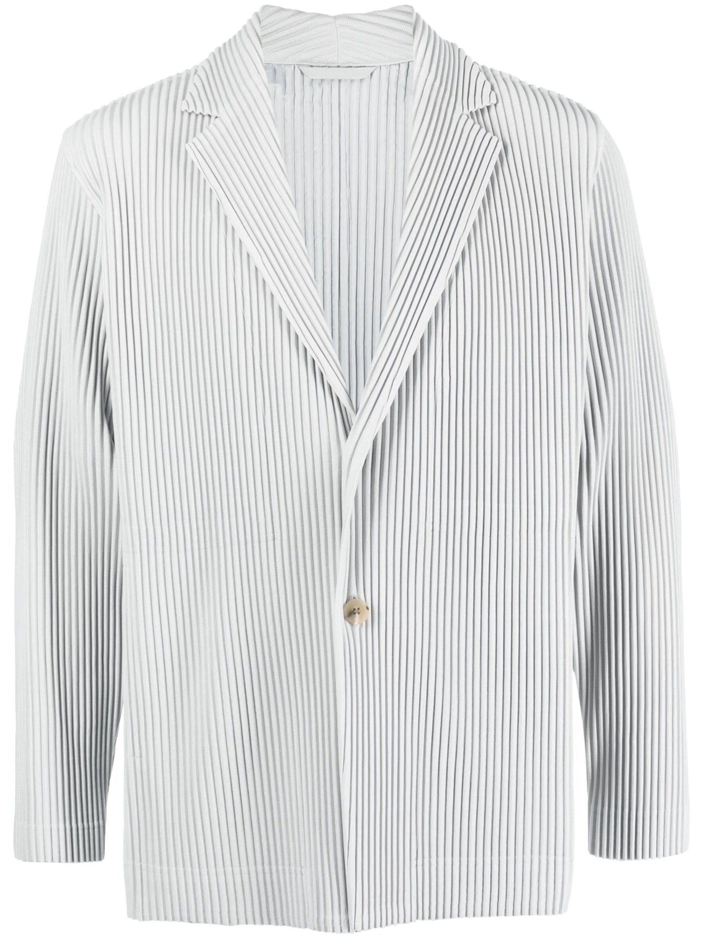micro-pleated single-breasted blazer