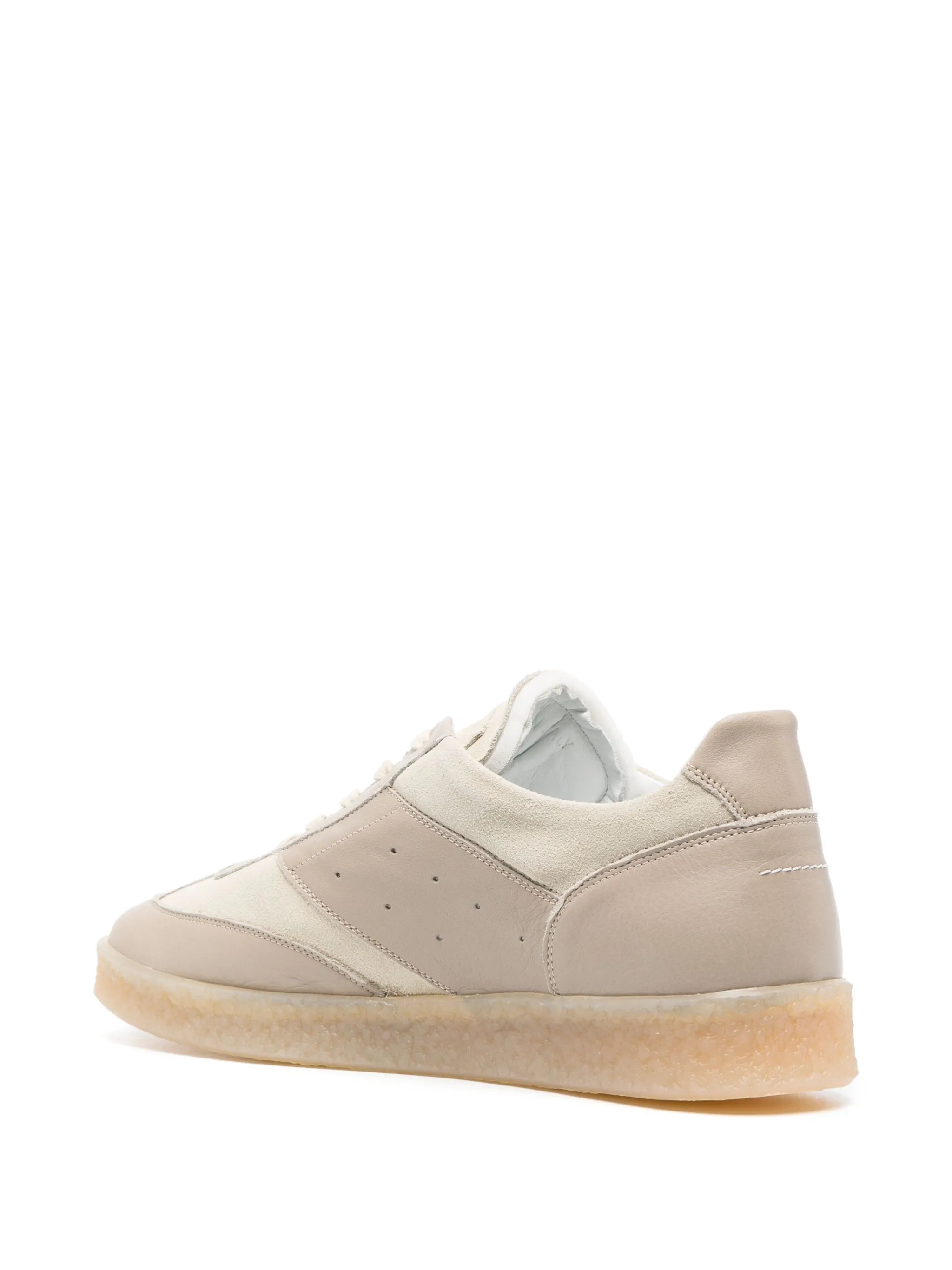 panelled lace-up sneakers