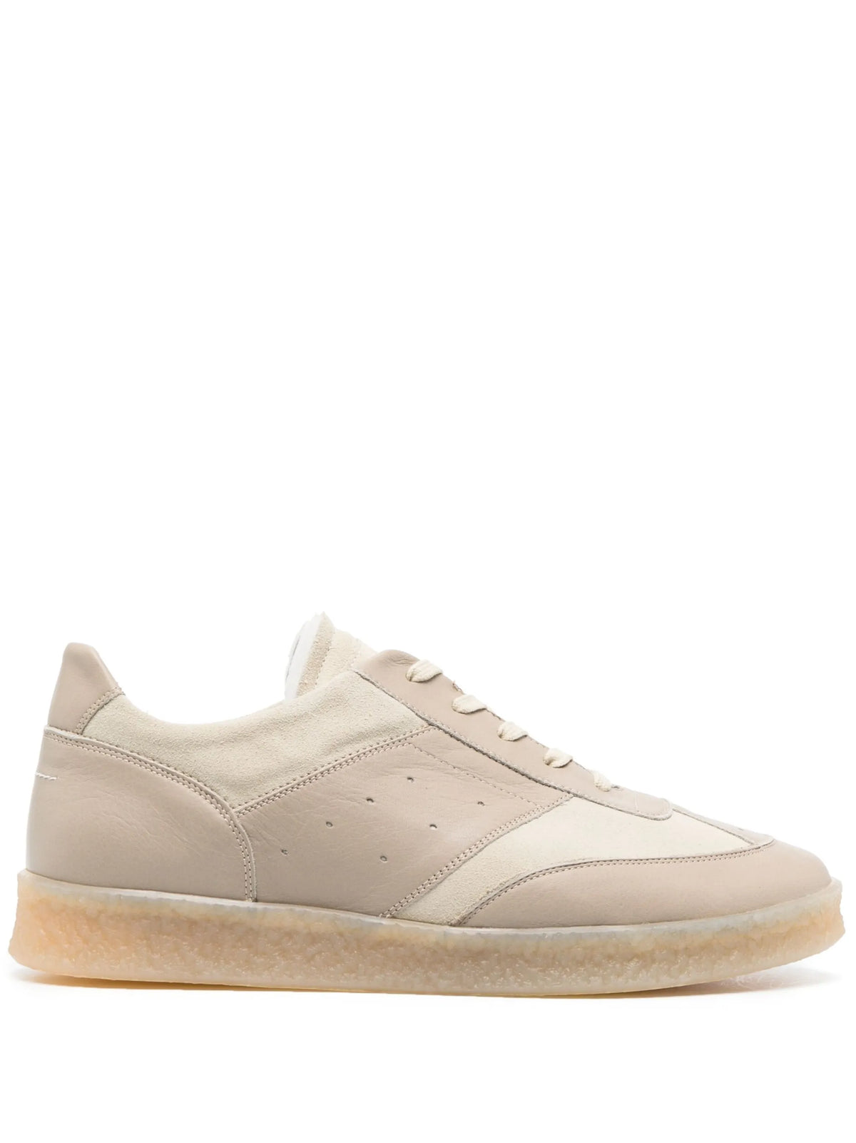 panelled lace-up sneakers